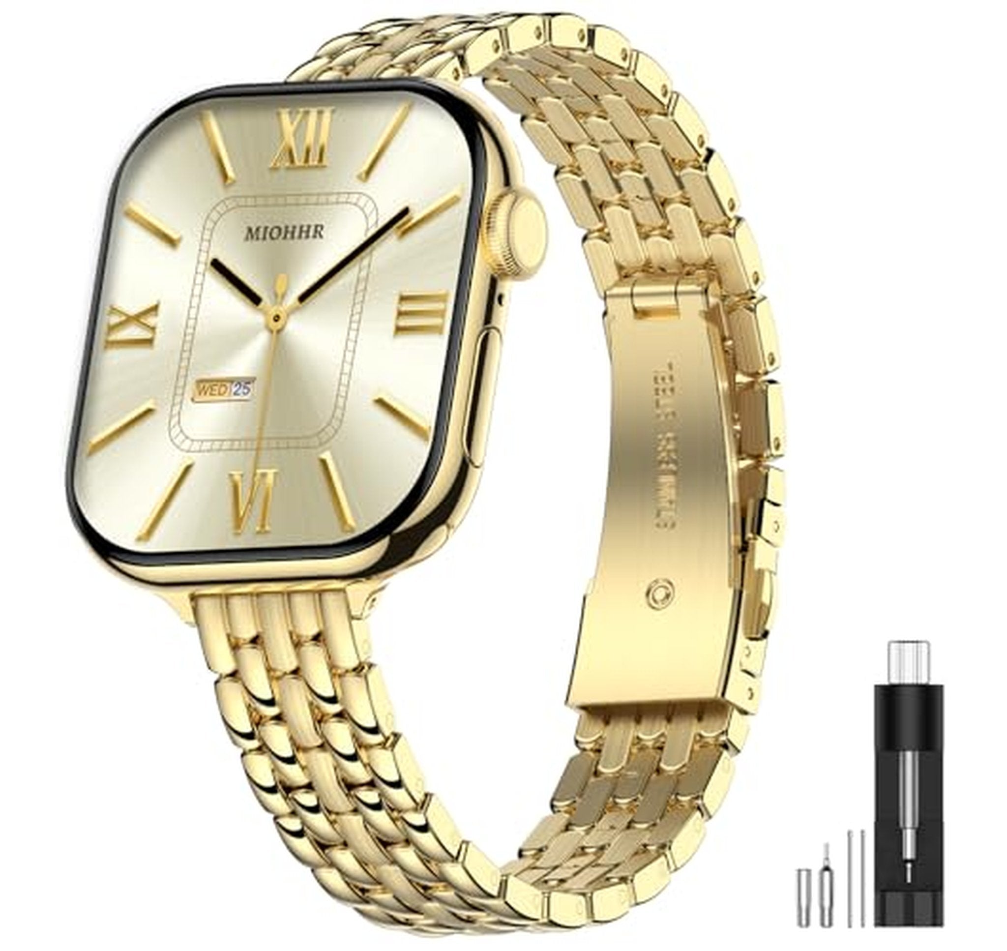 Slim Stainless Steel Band Compatible with Apple Watch