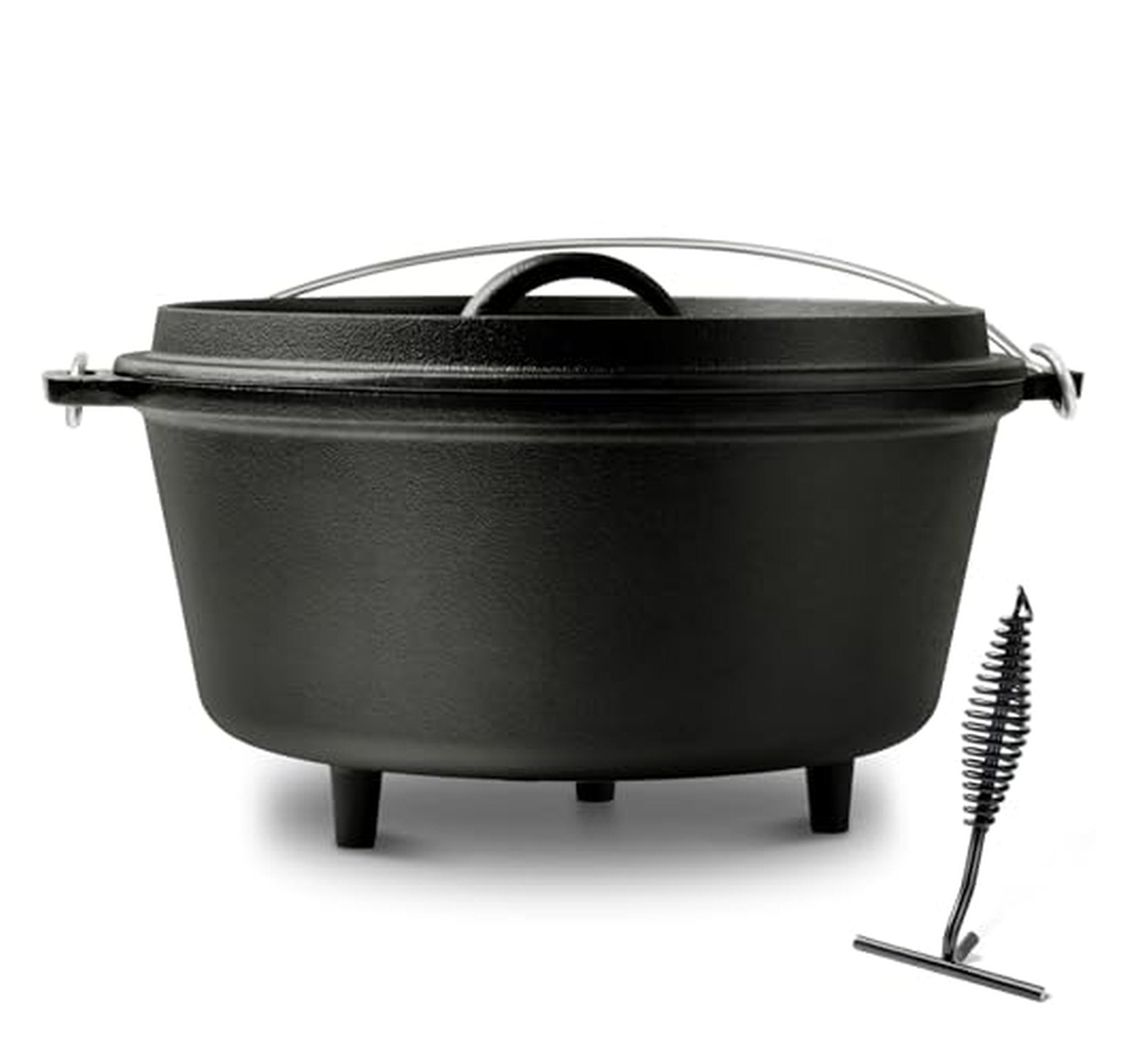 10 Quart Pre-Seasoned Cast Iron Camp Dutch Oven