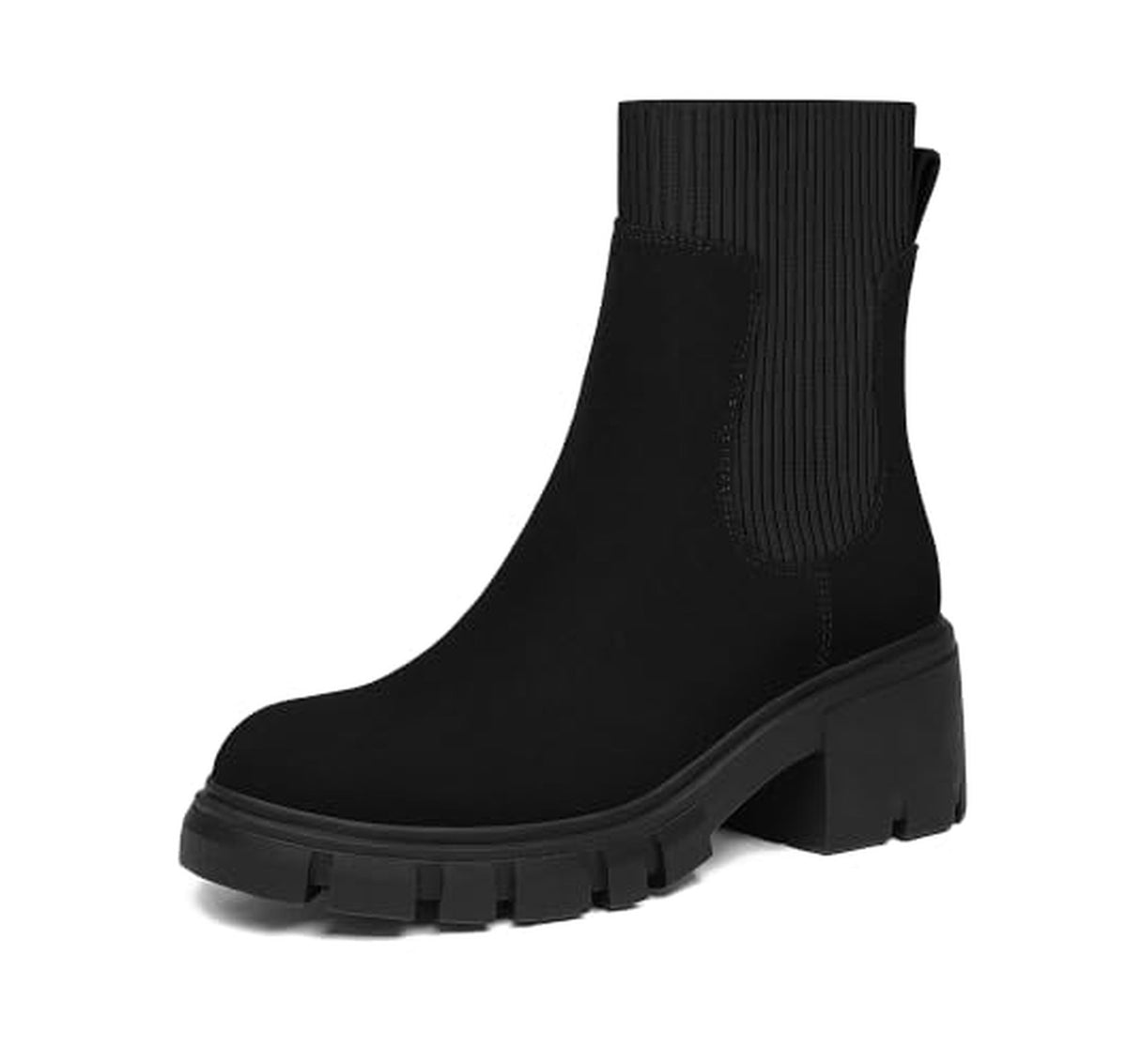Chunky Platform Slip-On Chelsea Ankle Boots