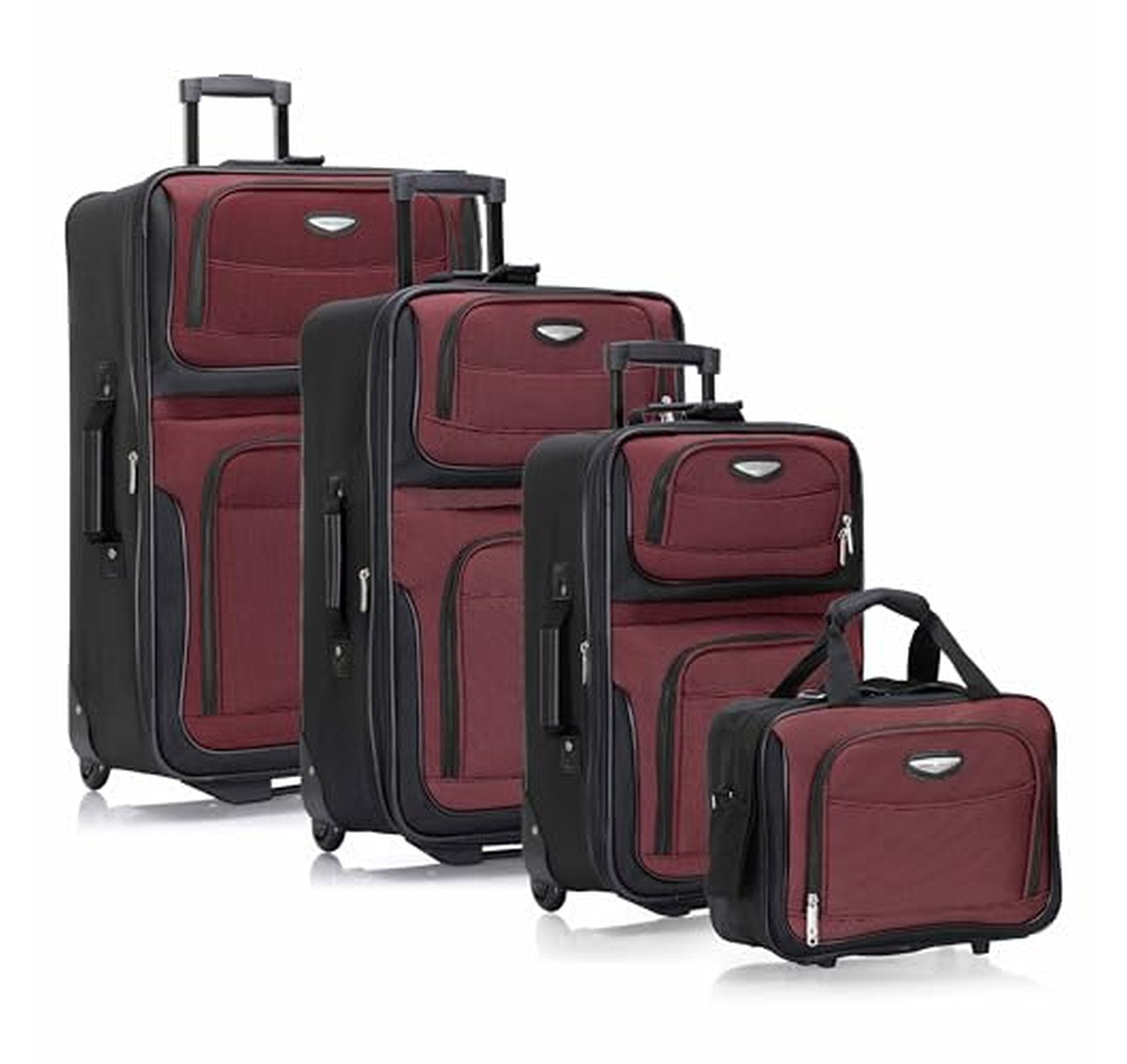 4 Piece Expandable Softside Rolling Luggage Set