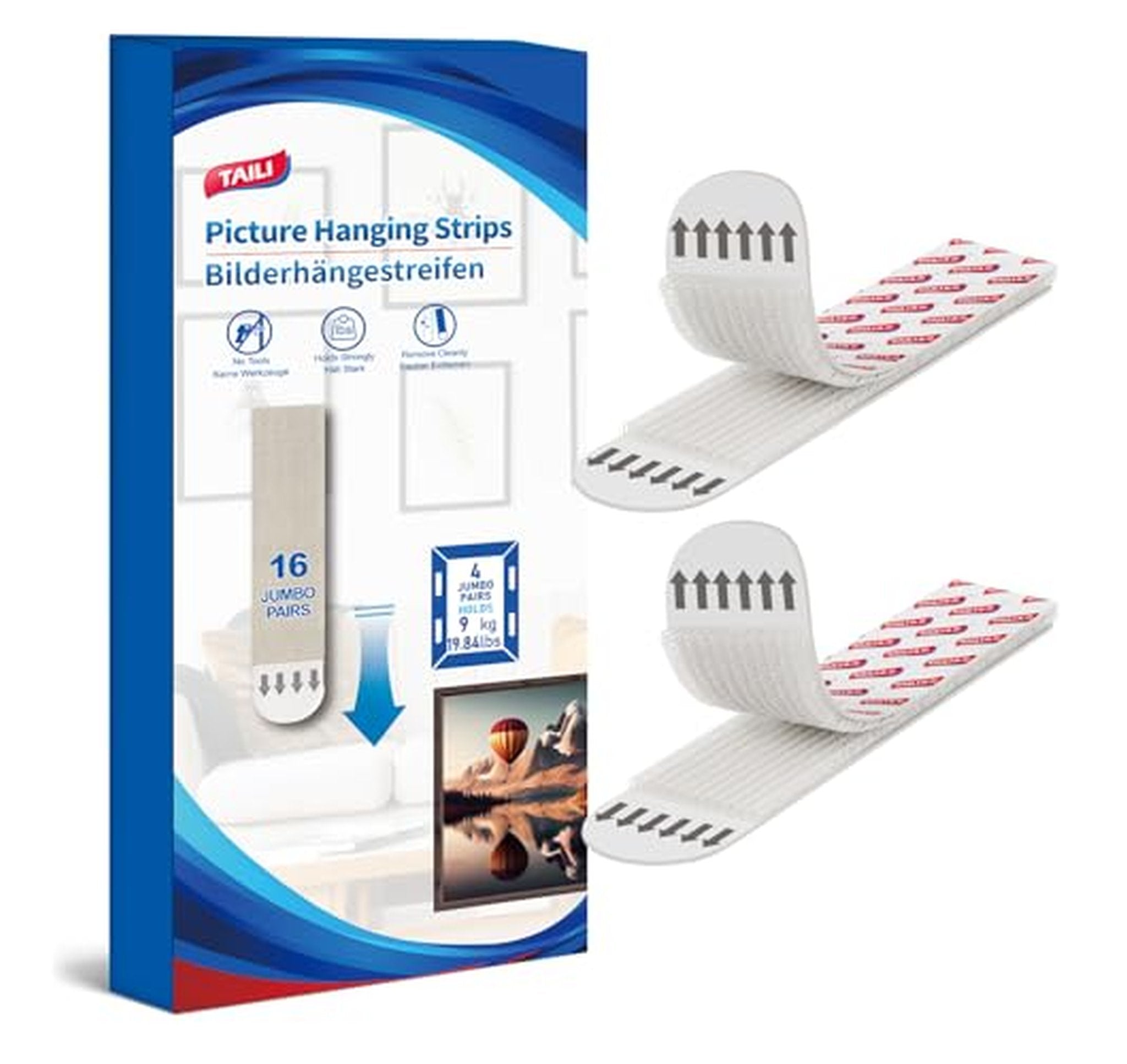 16 Pack Heavy Duty Picture Hanging Strips