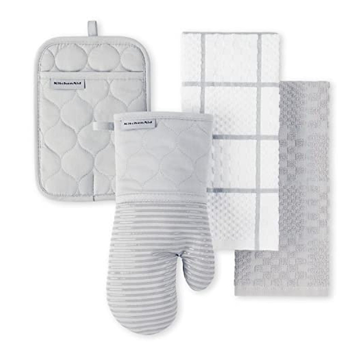KitchenAid 4 Piece Cotton Oven Mitt Pot Holder Towel Set