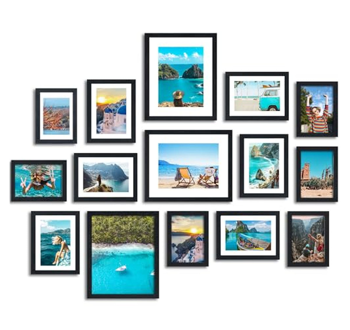 15 Pack Collage Picture Frames Assorted Sizes