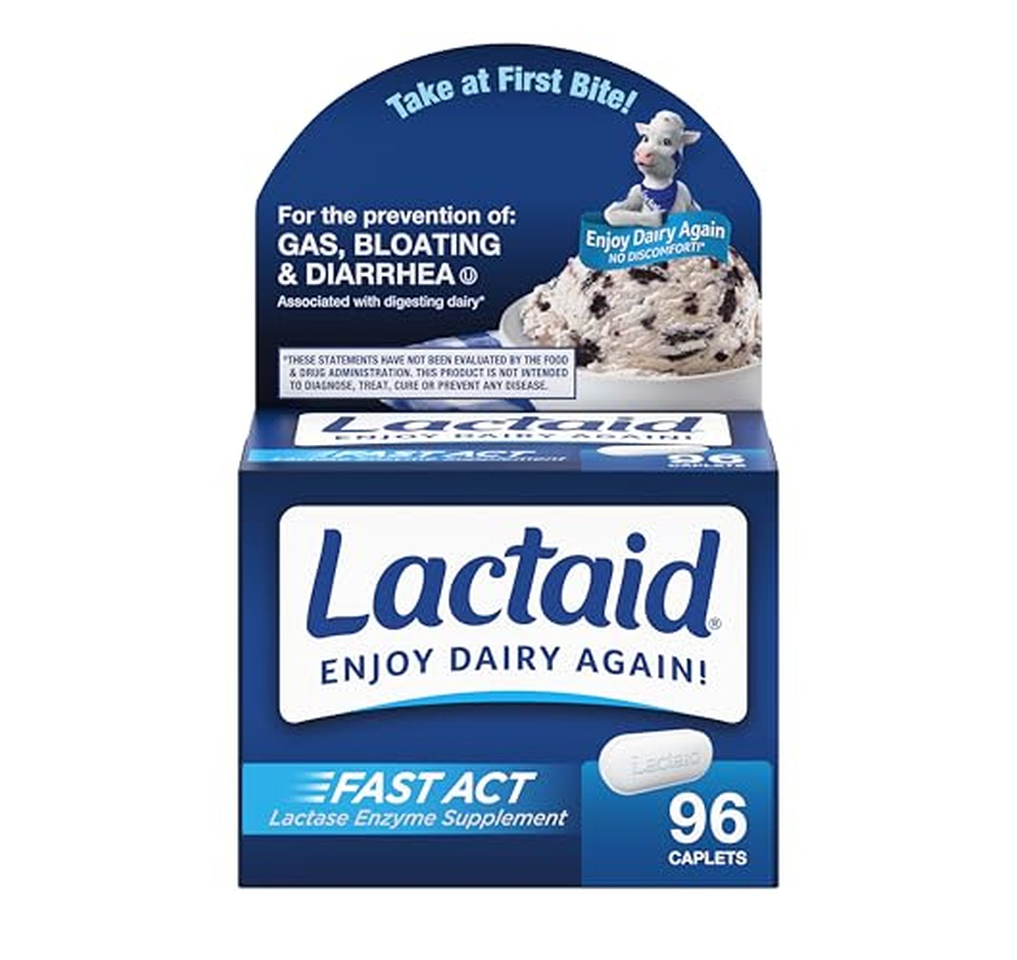 Lactaid Fast Act Lactase Enzyme Caplets, 96 Count