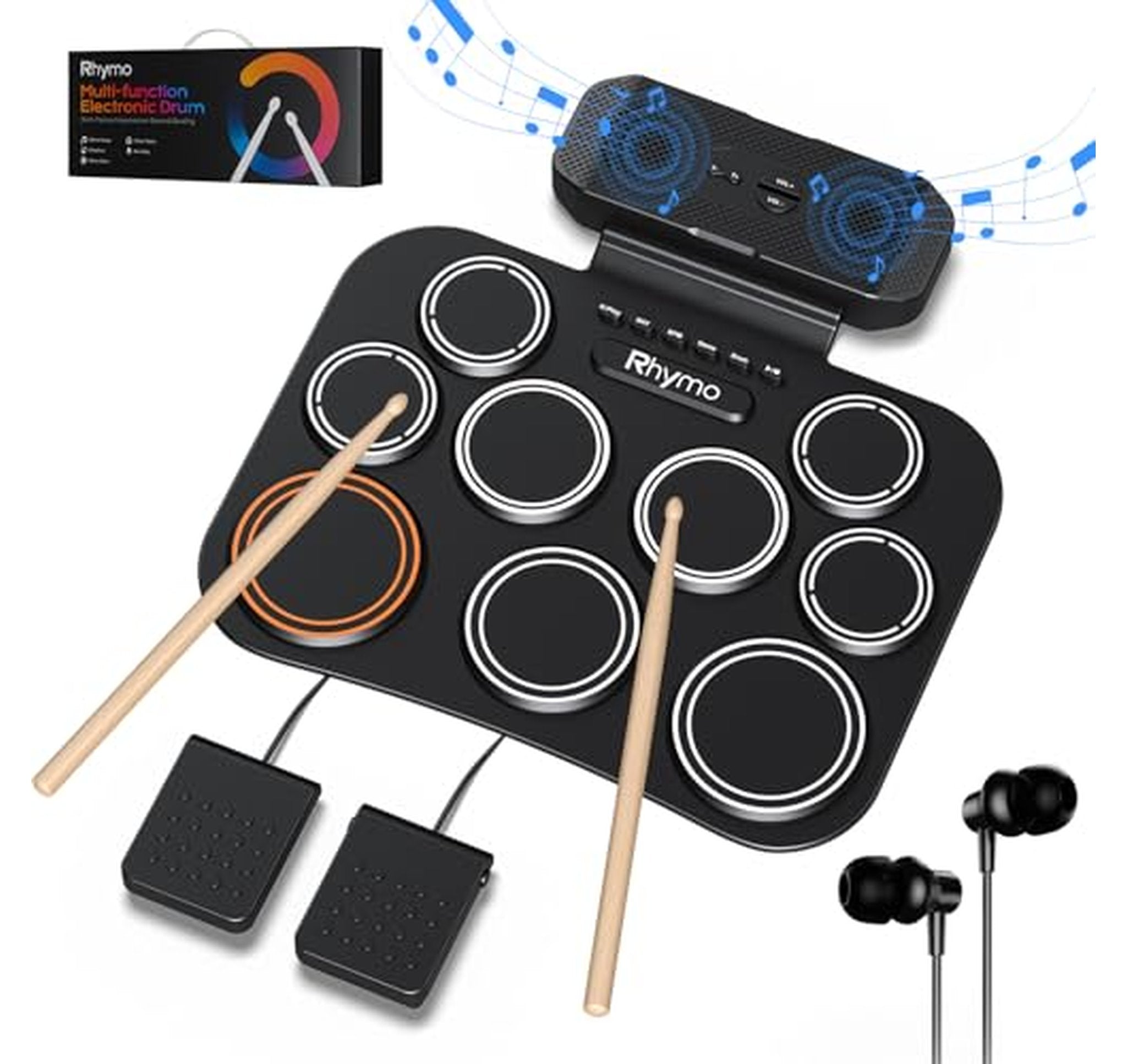 Rechargeable Roll-Up Electronic Drum Set with Pedals
