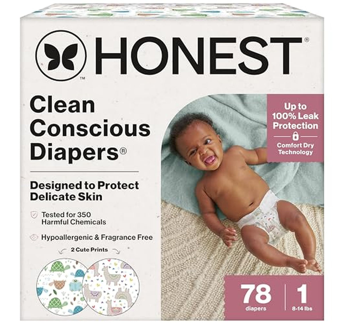 The Honest Company Size 1 Baby Diapers (78 Count)