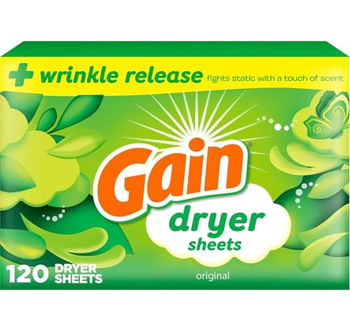 480 Count Gain Wrinkle Release Dryer Sheets, Original Scent