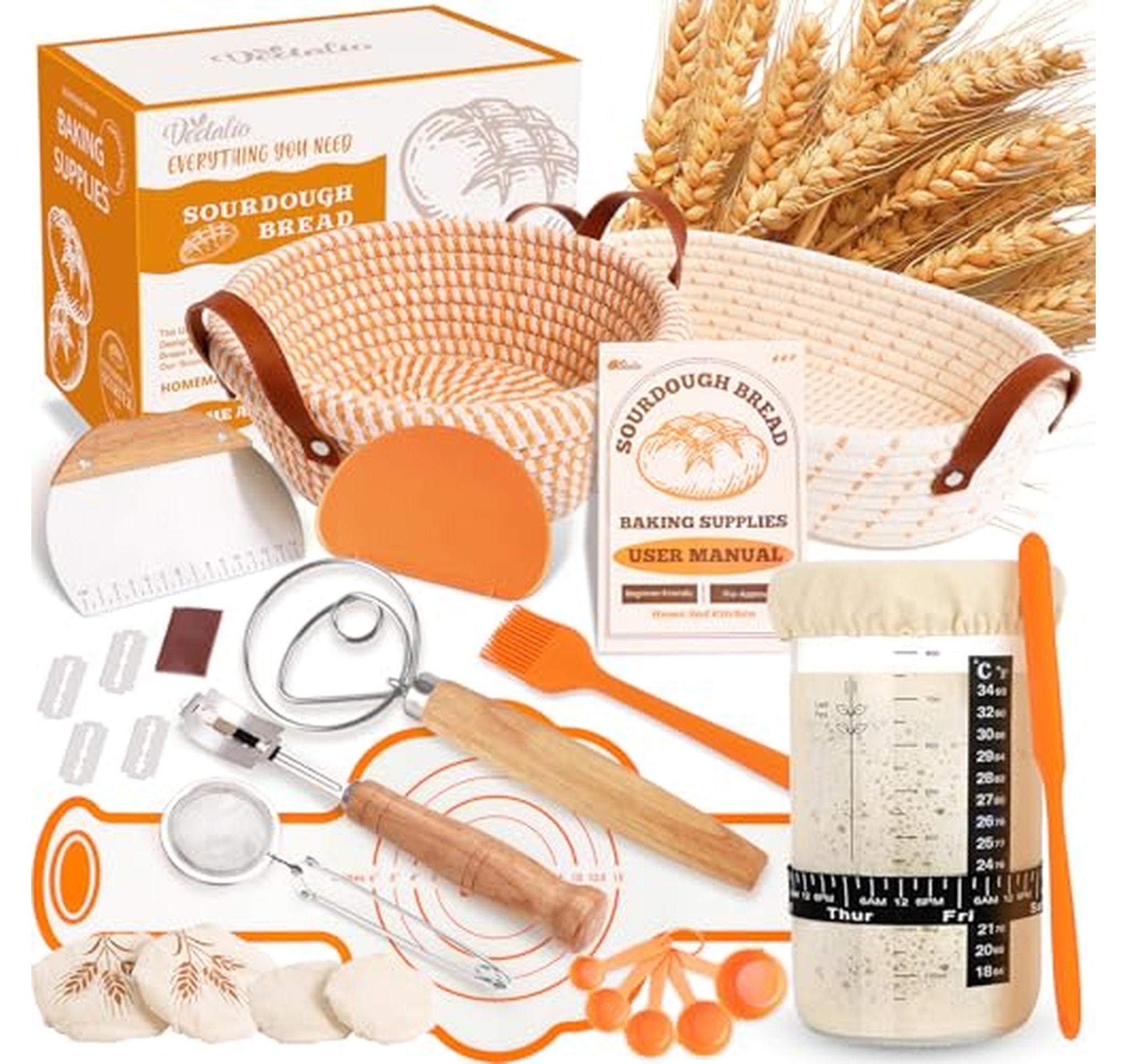 Sourdough Bread Starter Kit with Proofing Basket