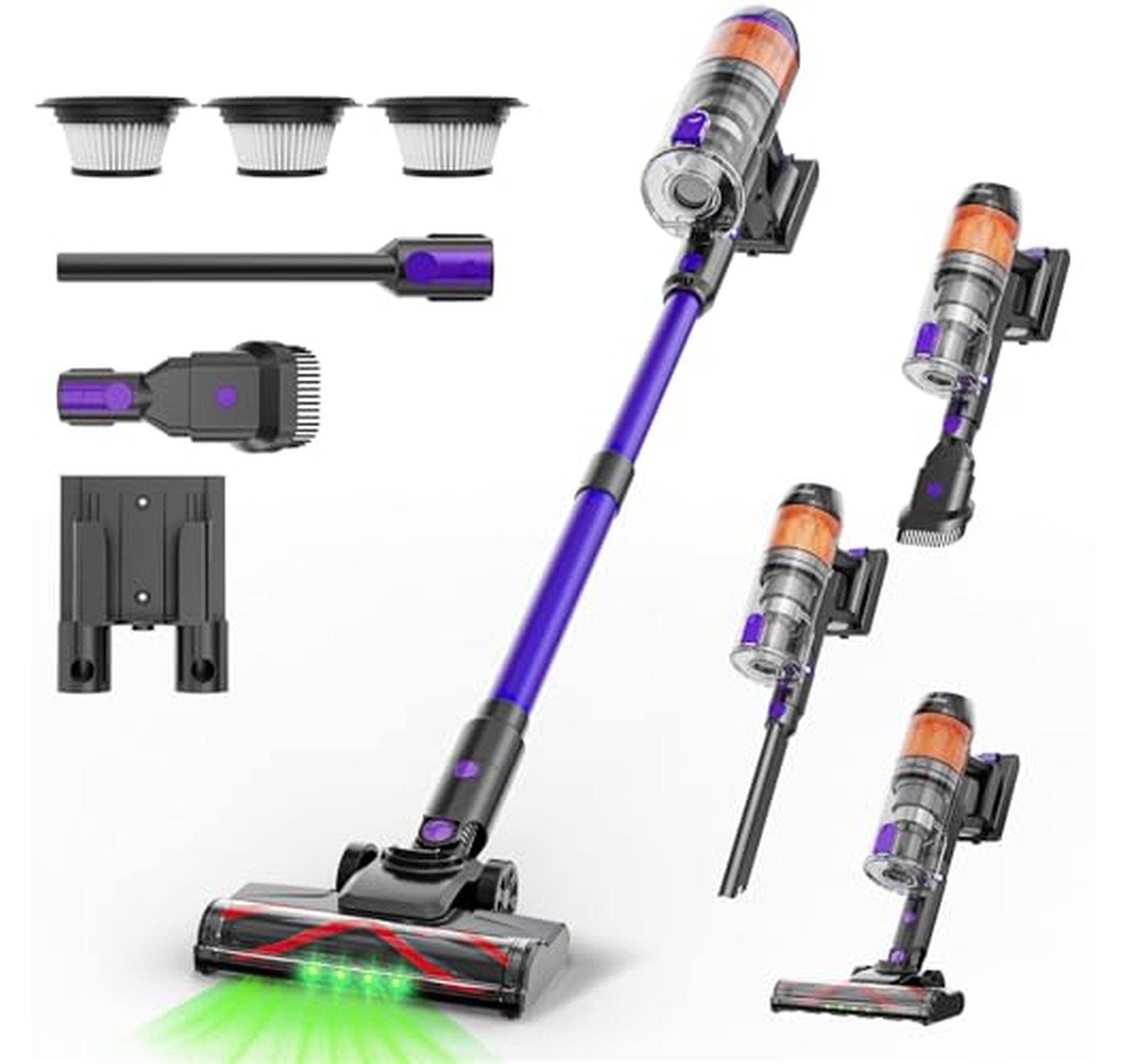 500W Cordless Stick Vacuum Cleaner with LED Light