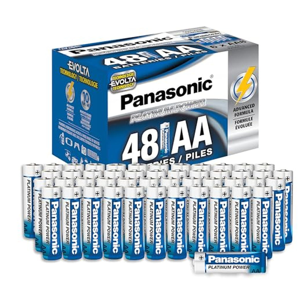 48 Pack Panasonic Platinum Power AA Alkaline Batteries
