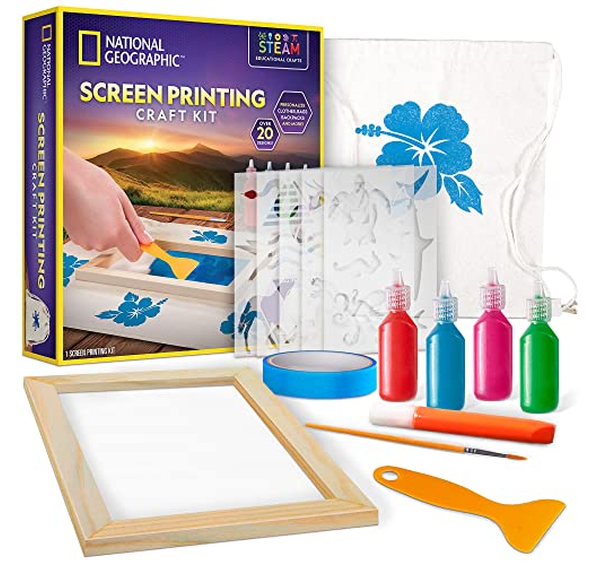 Kids Silk Screen Printing Kit with Fabric Paint