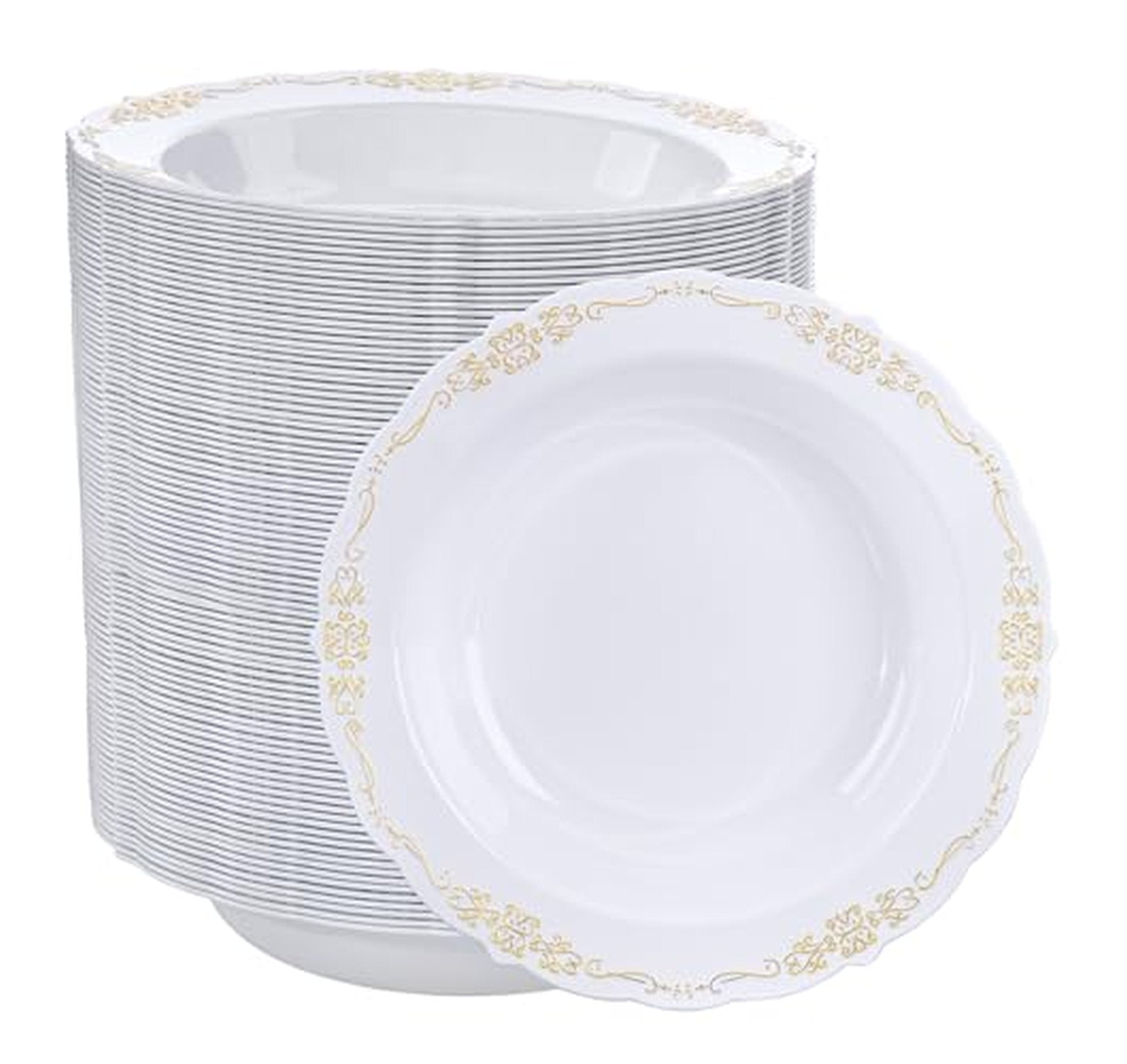 100 Pack 12oz Disposable Plastic Soup Bowls