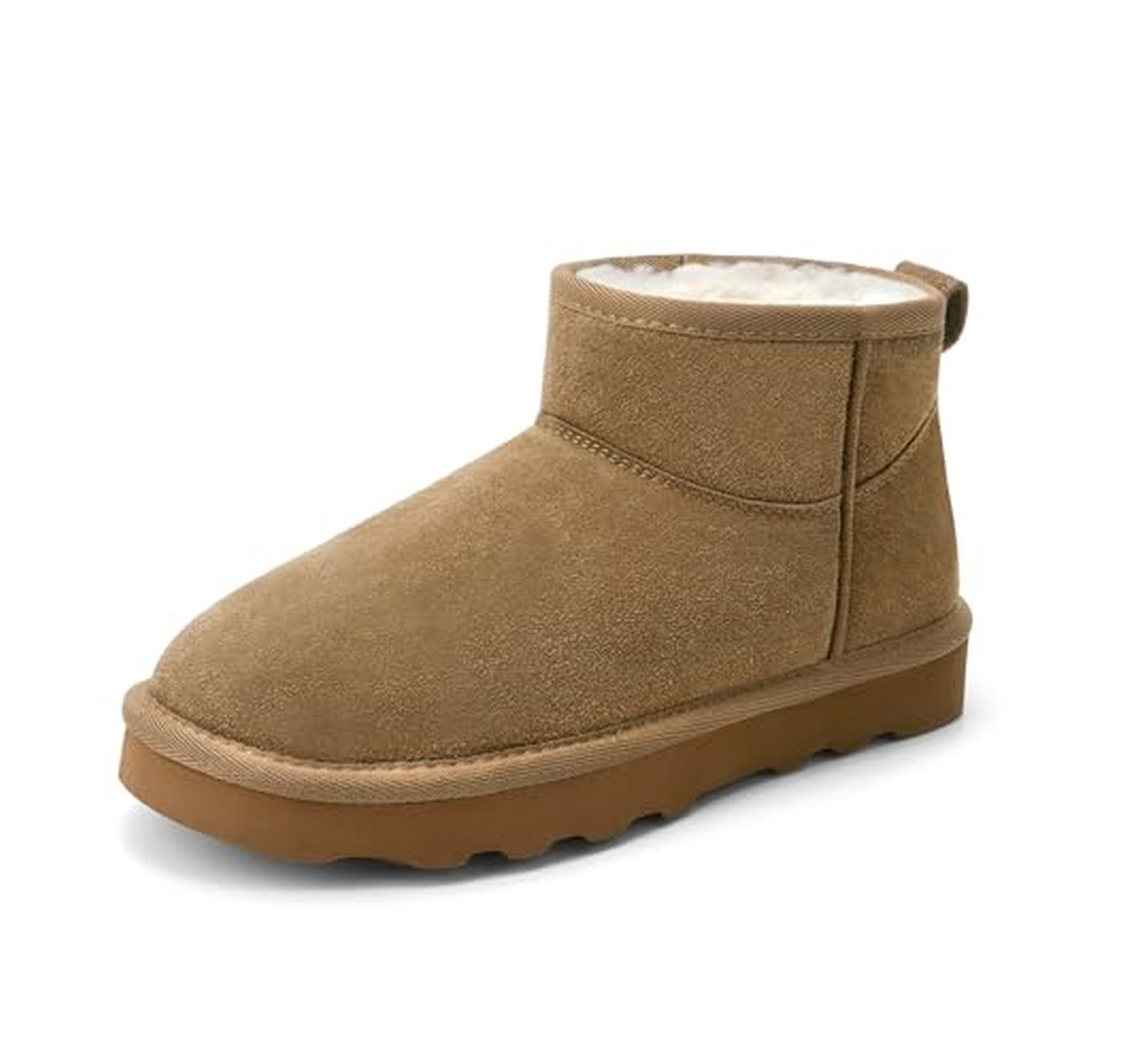 Suede Faux Fur Lined Winter Ankle Snow Boots