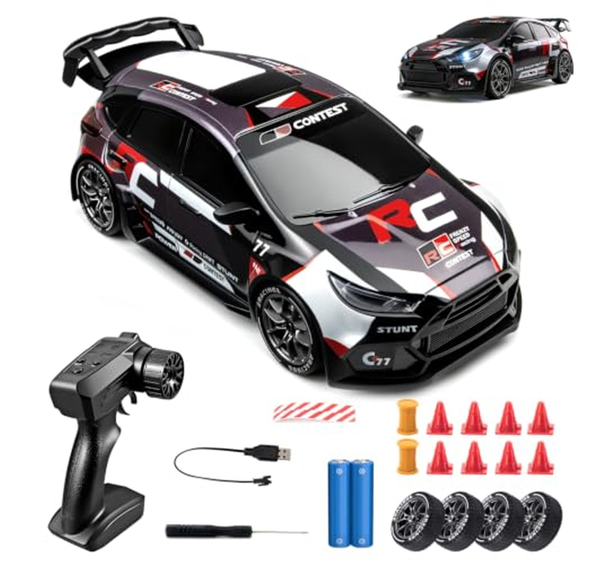 4WD High Speed RC Drift Car with LED Lights