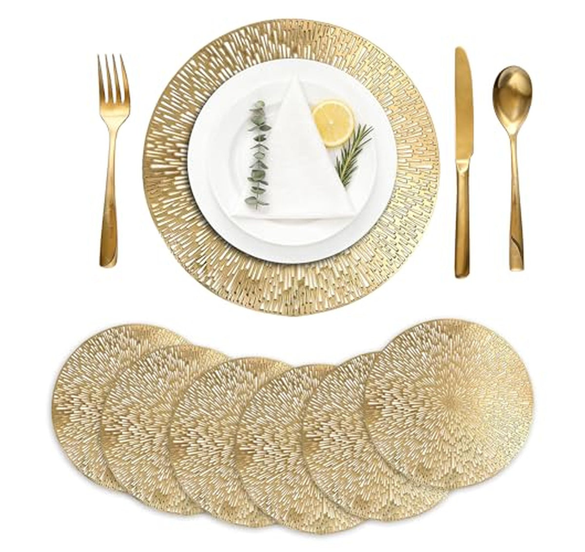 6 Pack Round Heat Resistant Vinyl Placemats