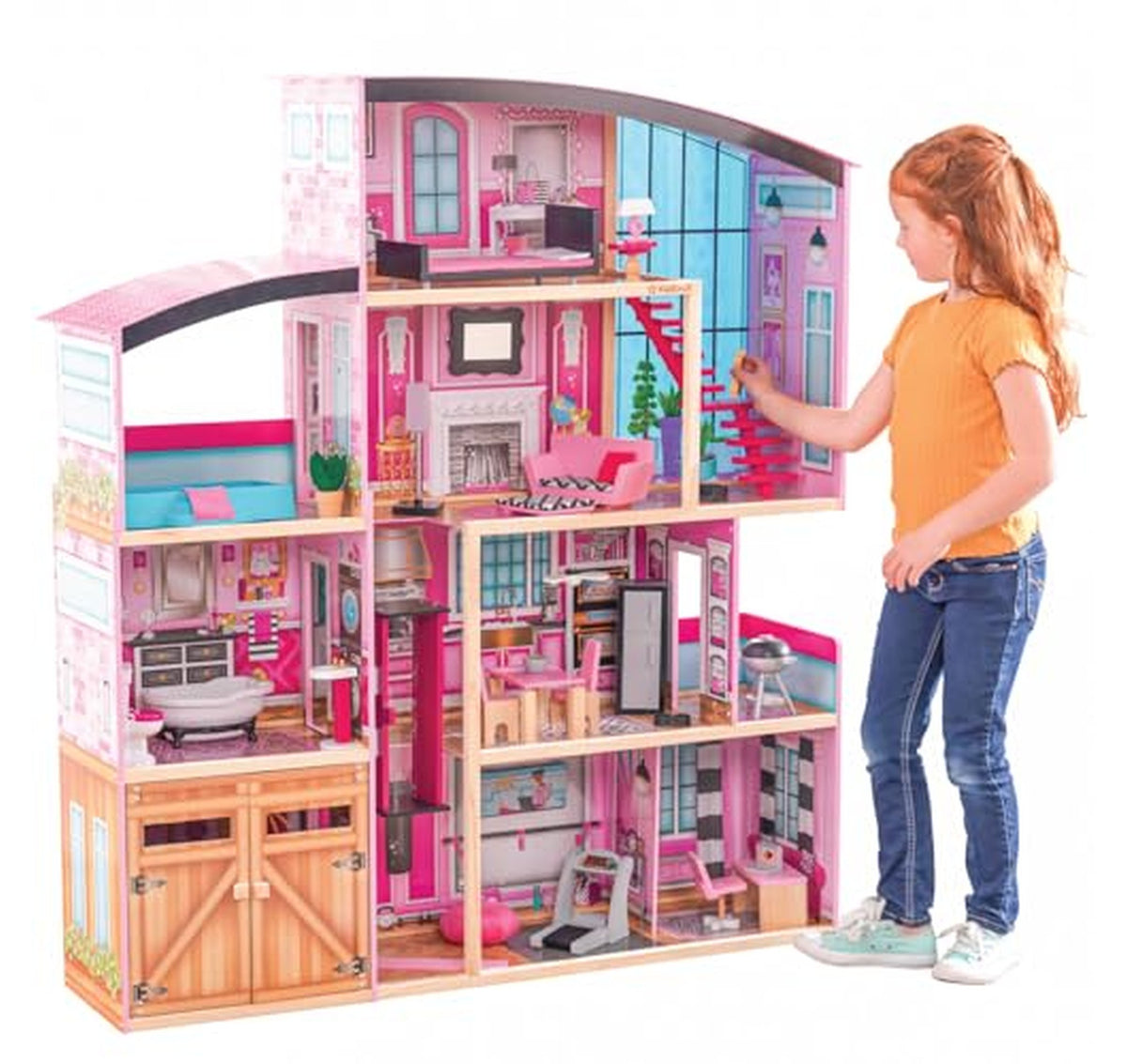 KidKraft Shimmer Mansion Wooden Dollhouse for 12-Inch Dolls