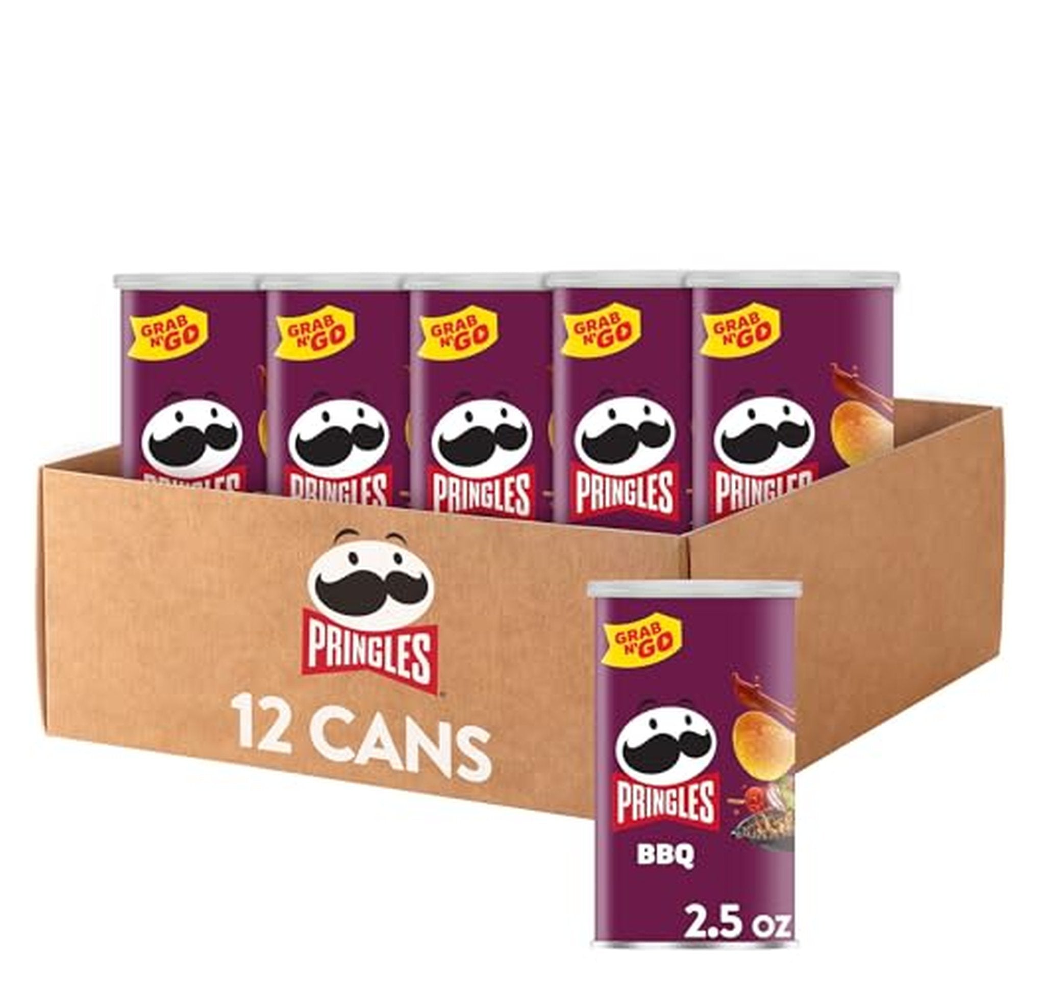 12 Pack Pringles BBQ Potato Crisps Snack Cans