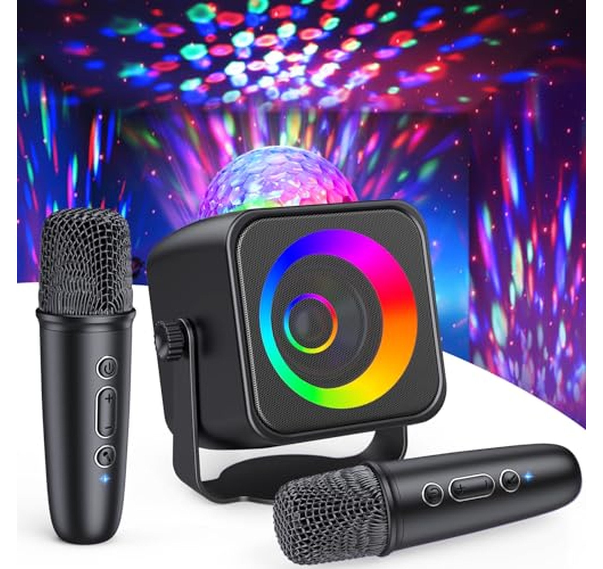 Wireless Bluetooth Karaoke Microphone Speaker with Disco Lights