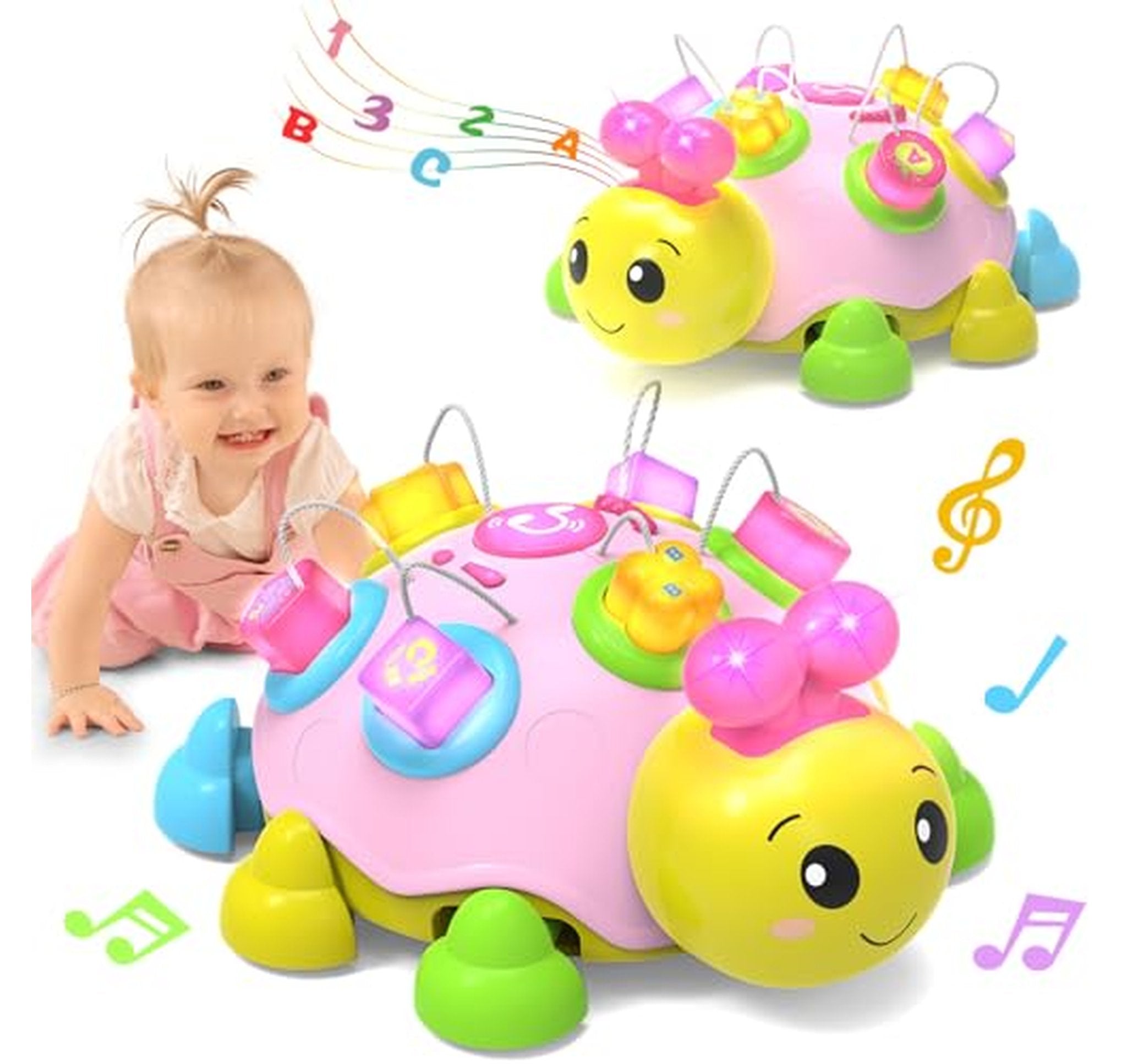 Musical Crawling Ladybug Baby Toy with Lights