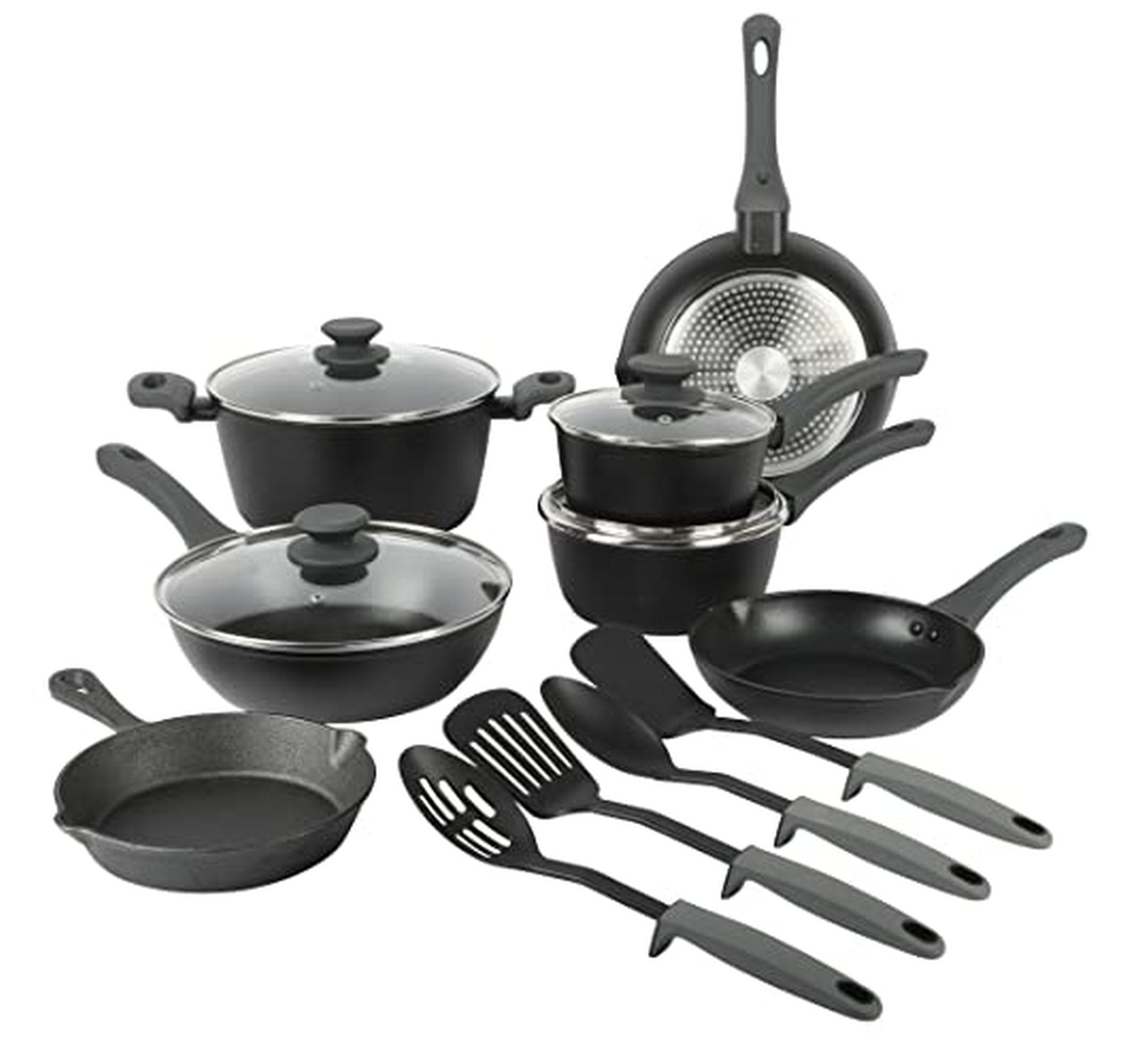 15 Piece Nonstick Induction Cookware Set with Skillet