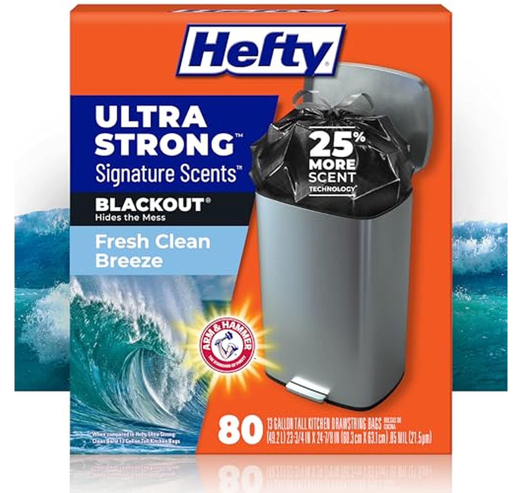 80 Count Hefty Scented Tall Kitchen Trash Bags