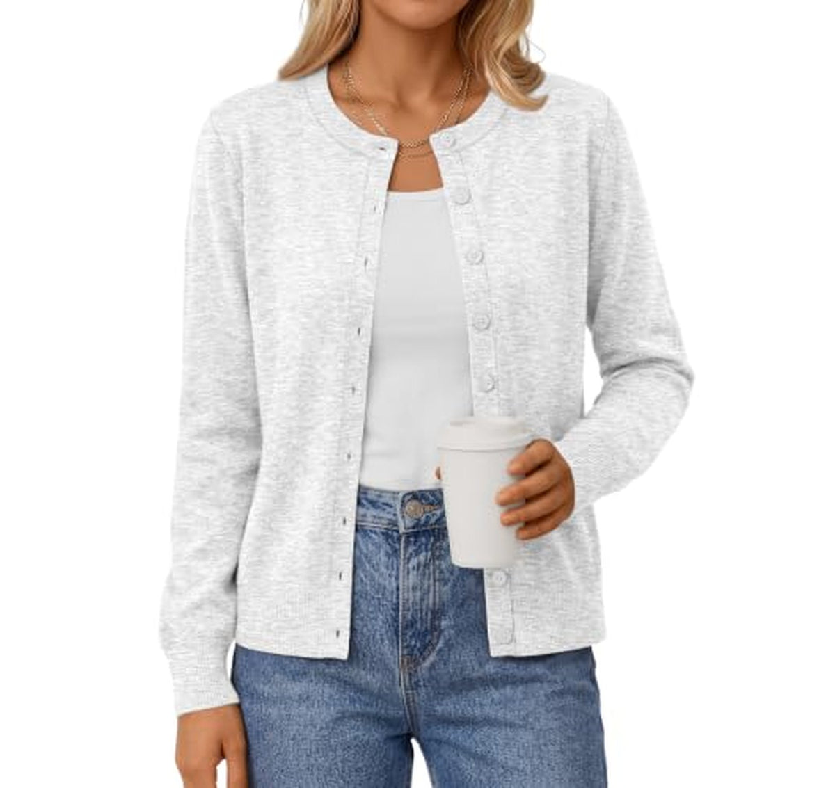 Lightweight Button Up Knit Cardigan Sweater