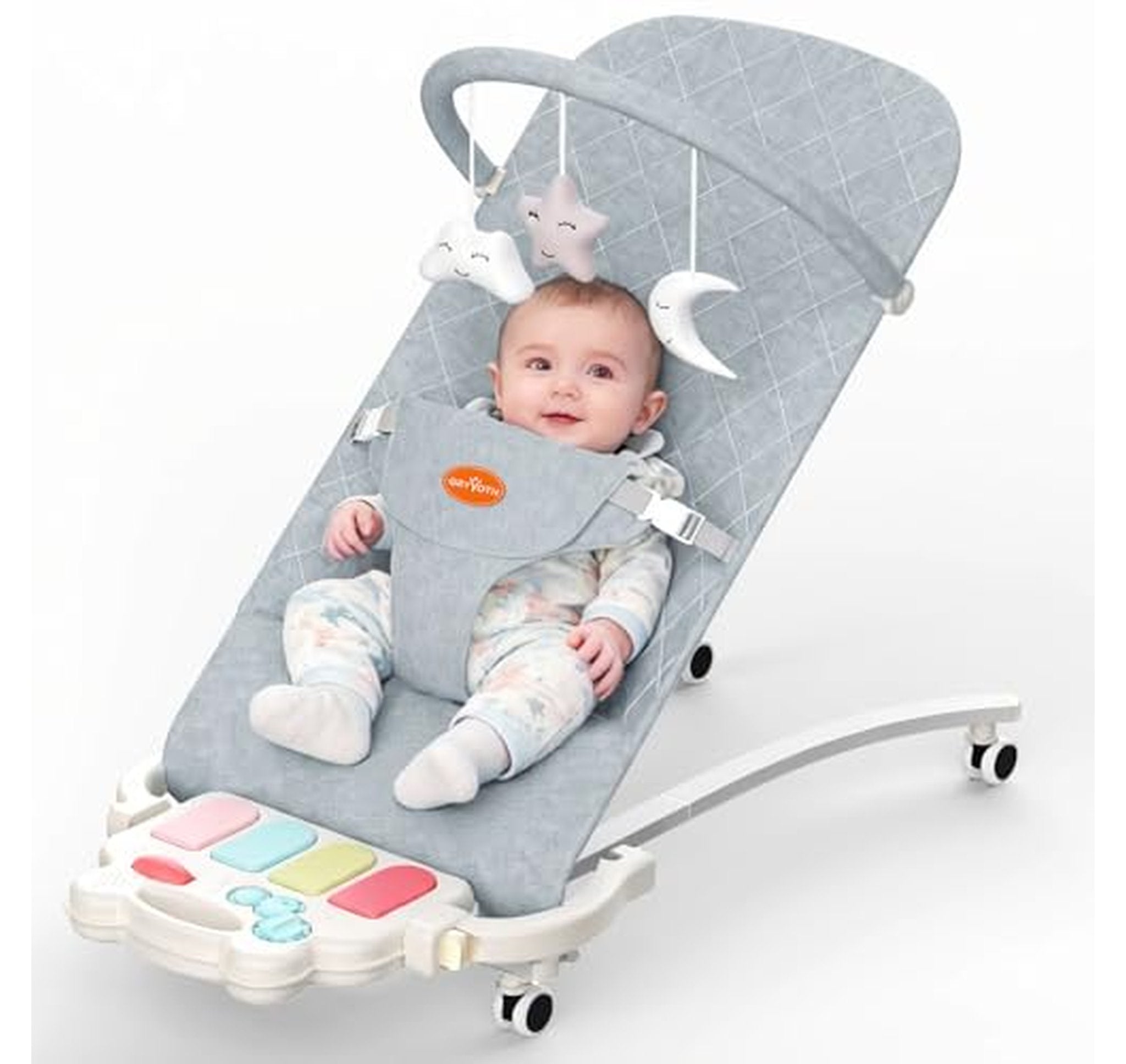 Portable Baby Bouncer Seat with Piano Toys