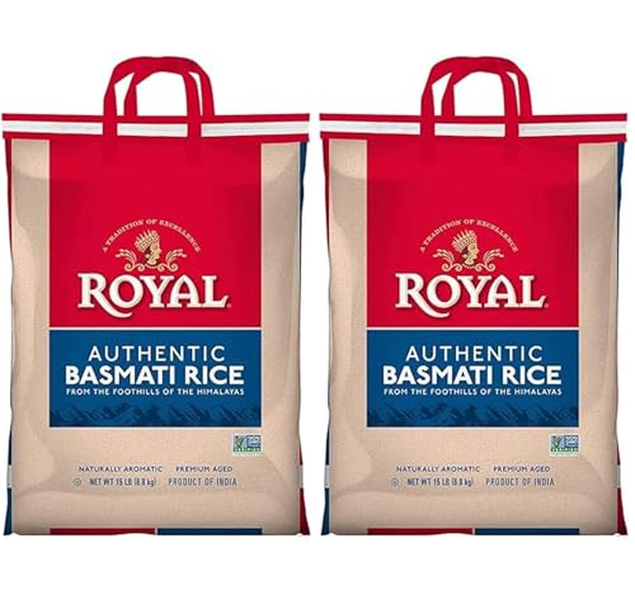 2 Pack Royal Basmati White Rice 15 lb Bags