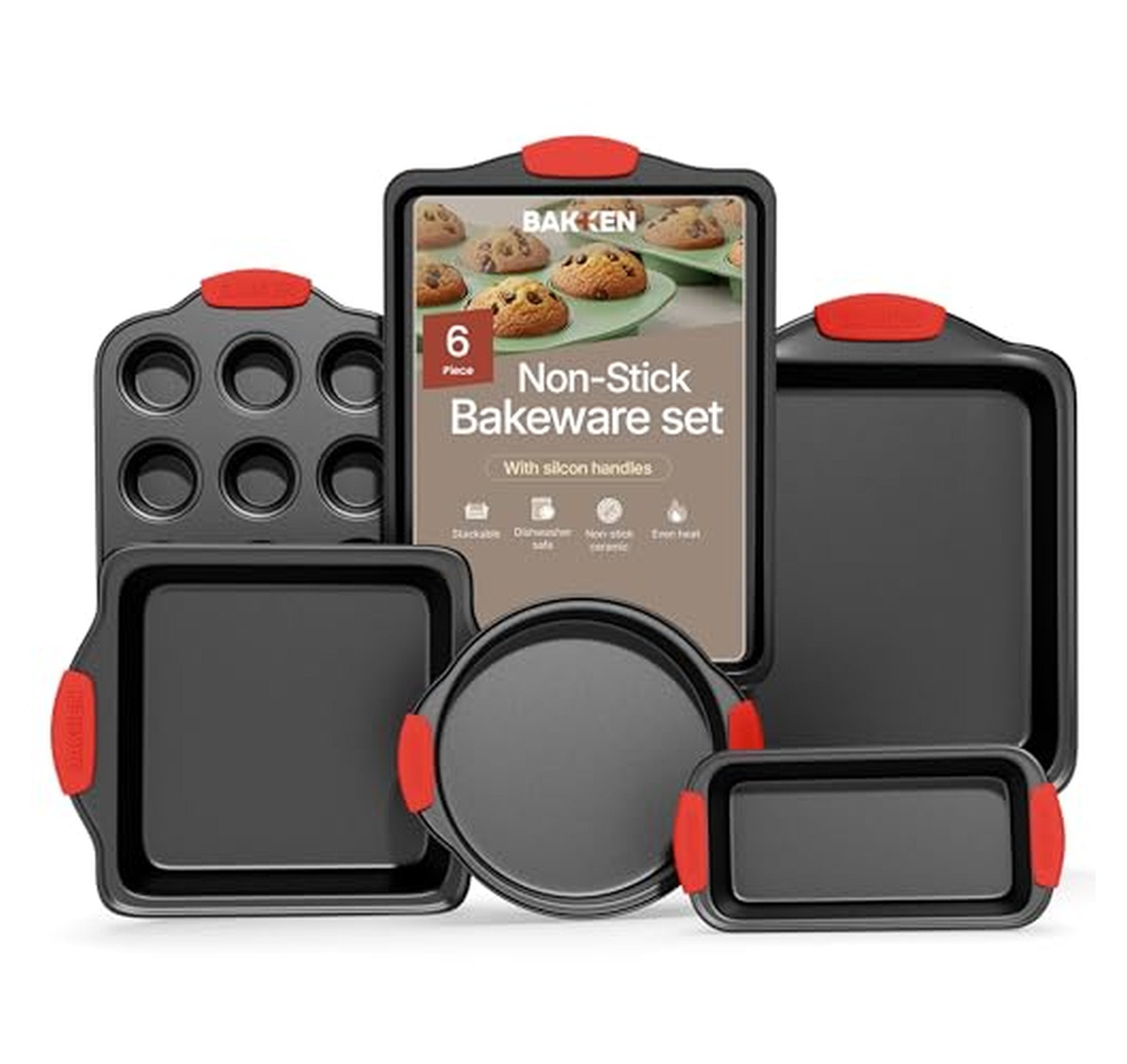 6 Piece Nonstick Carbon Steel Baking Pan Set