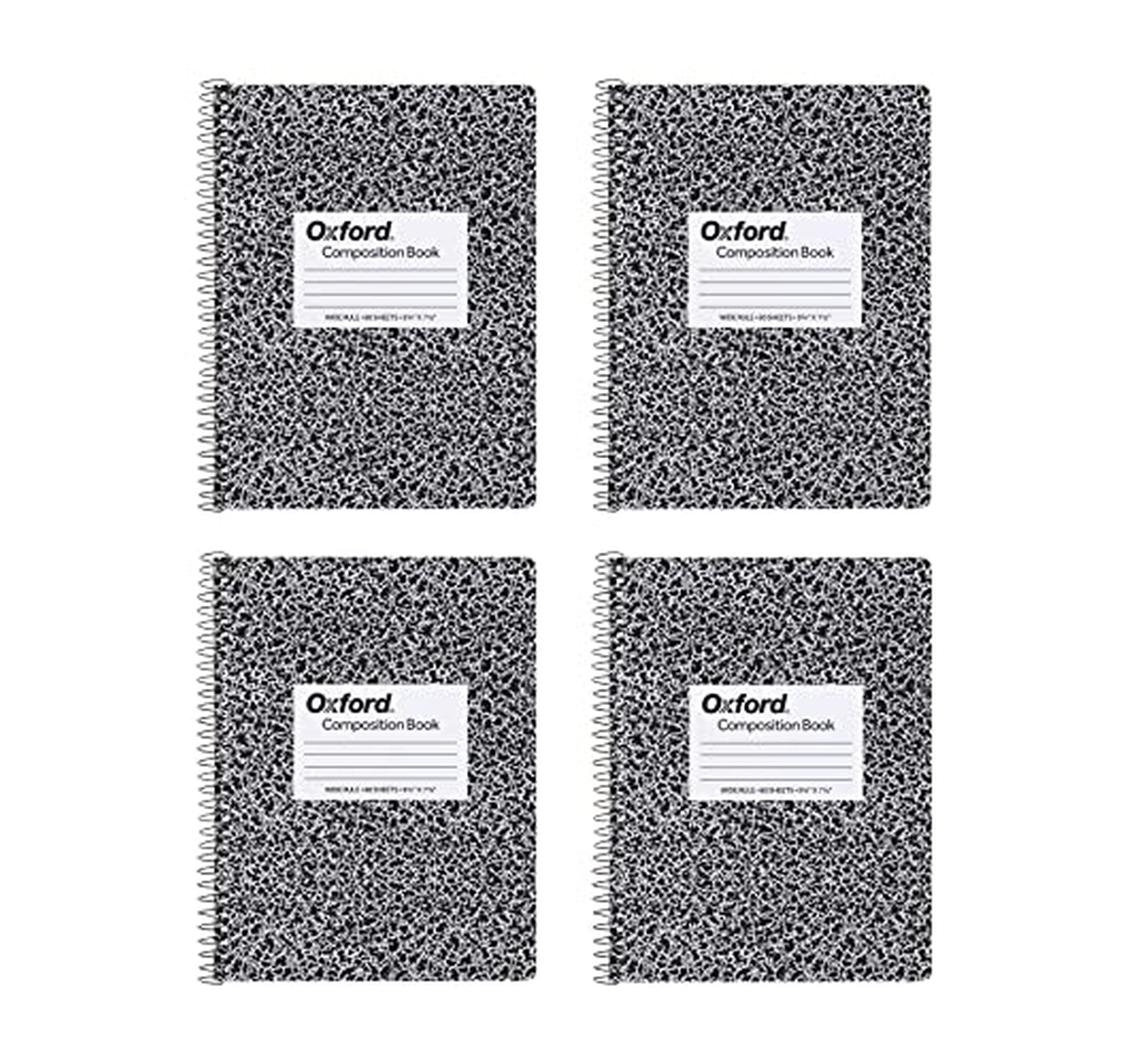 4 Pack Wide Ruled Spiral Composition Notebooks