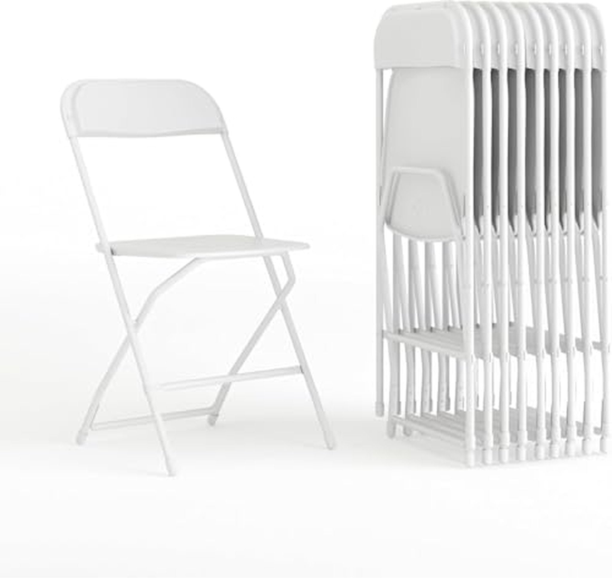 10 Pack Heavy Duty Plastic Folding Chairs
