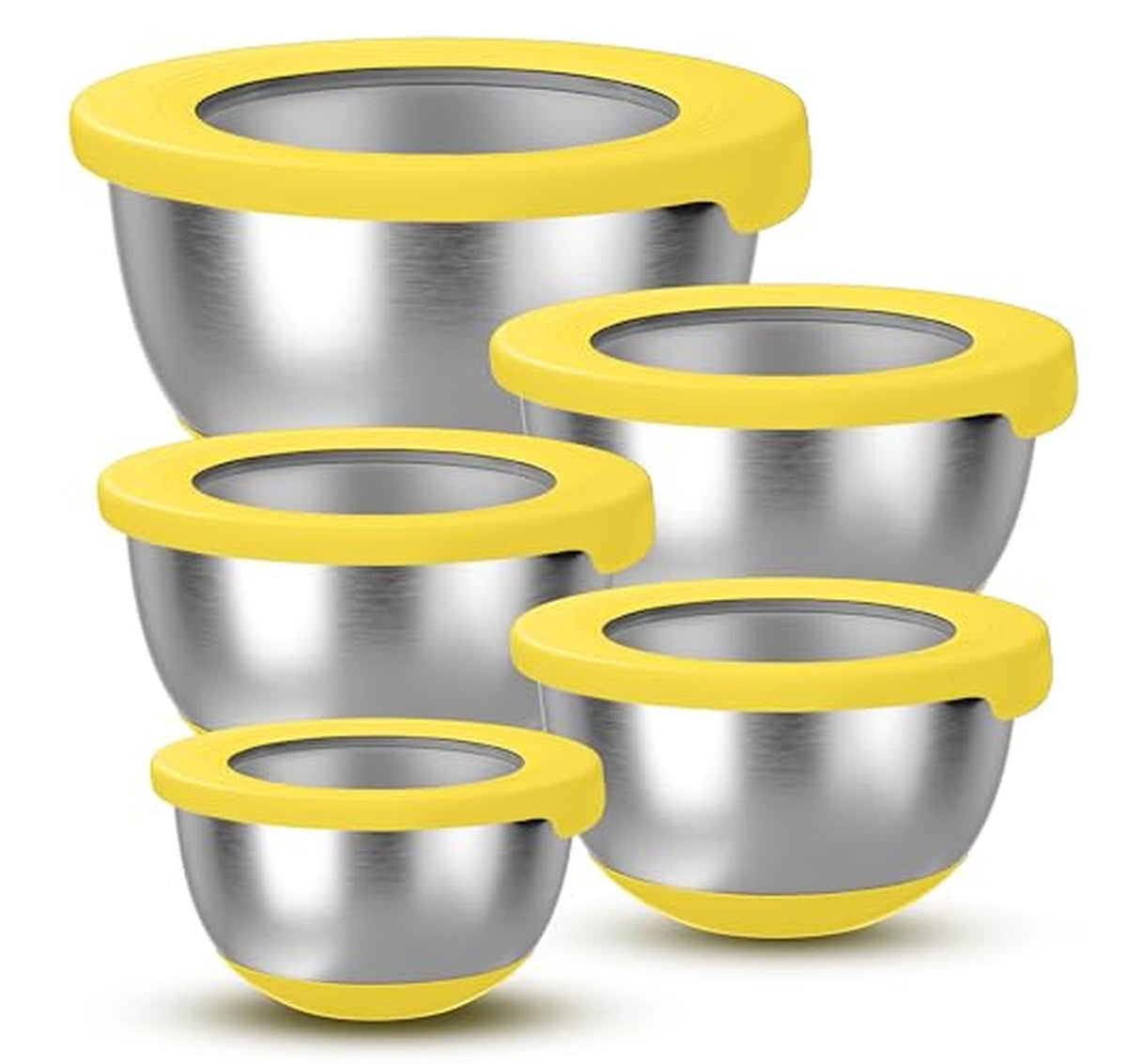 5 Piece Stainless Steel Mixing Bowls with Lids
