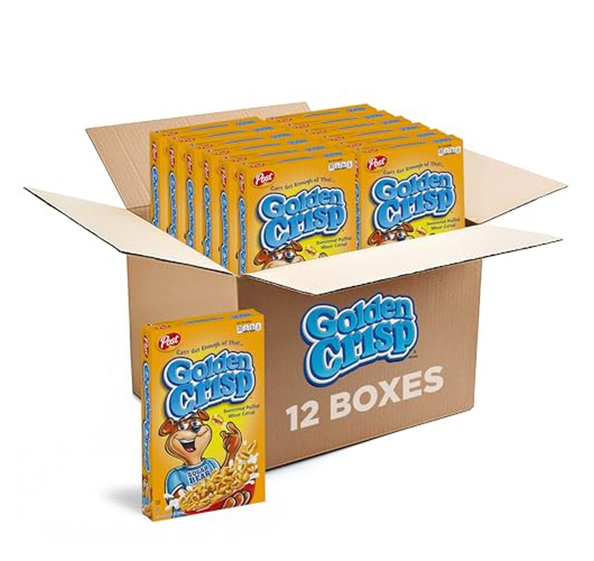 12 Pack Golden Crisp Sweetened Wheat Cereal 14 oz (OU)