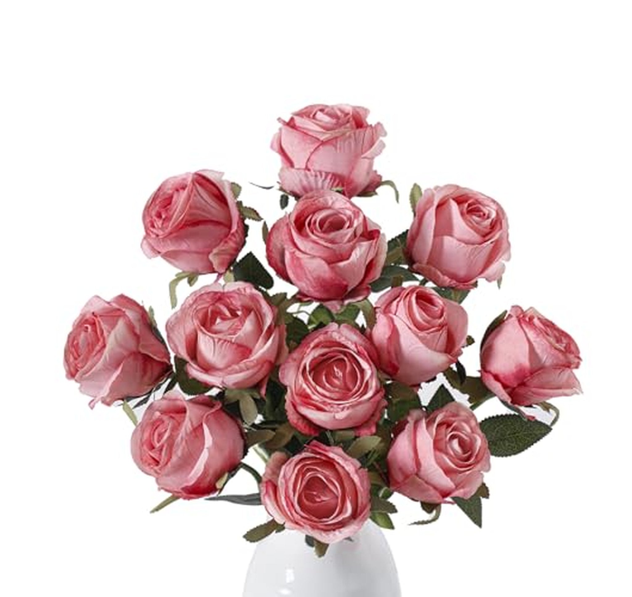 12 Pack Long Stem Artificial Roses Bouquet