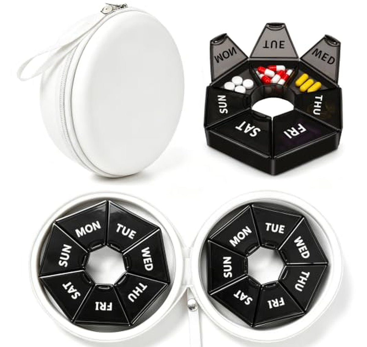 2 Pack Large Weekly 7 Day Pill Organizer