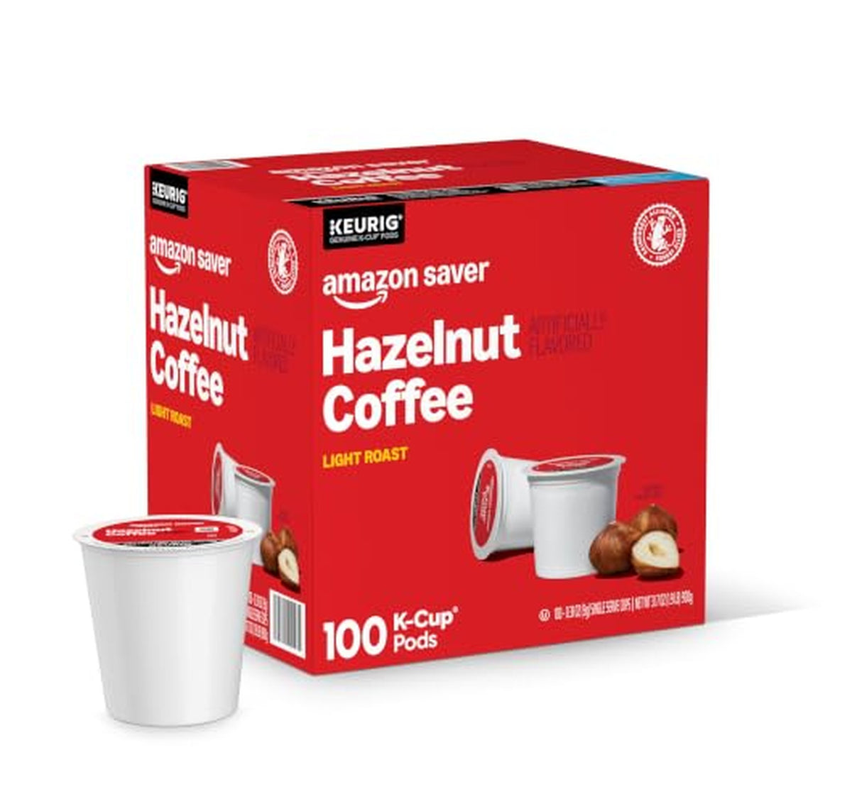 100 Count Hazelnut Light Roast Coffee Pods