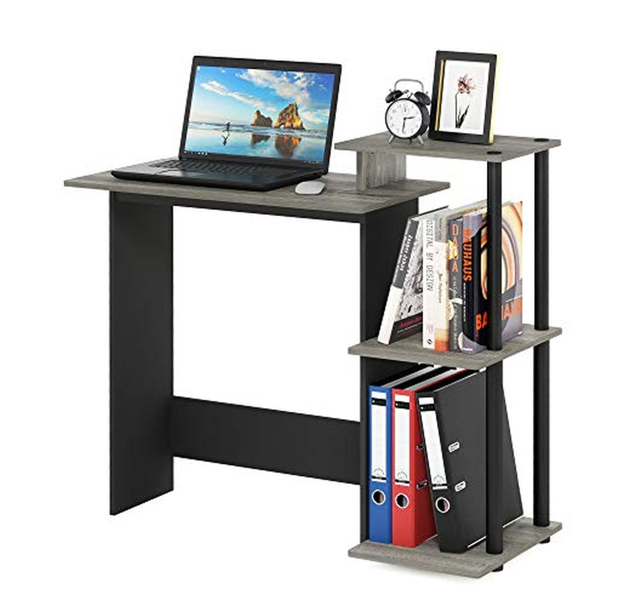 Furinno Computer Desk with 3 Open Storage Shelves