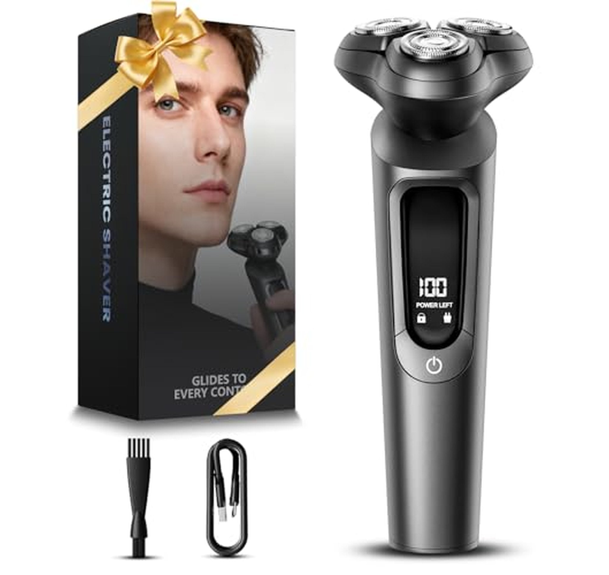Waterproof Rechargeable Electric Shaver with Pop-Up Trimmer