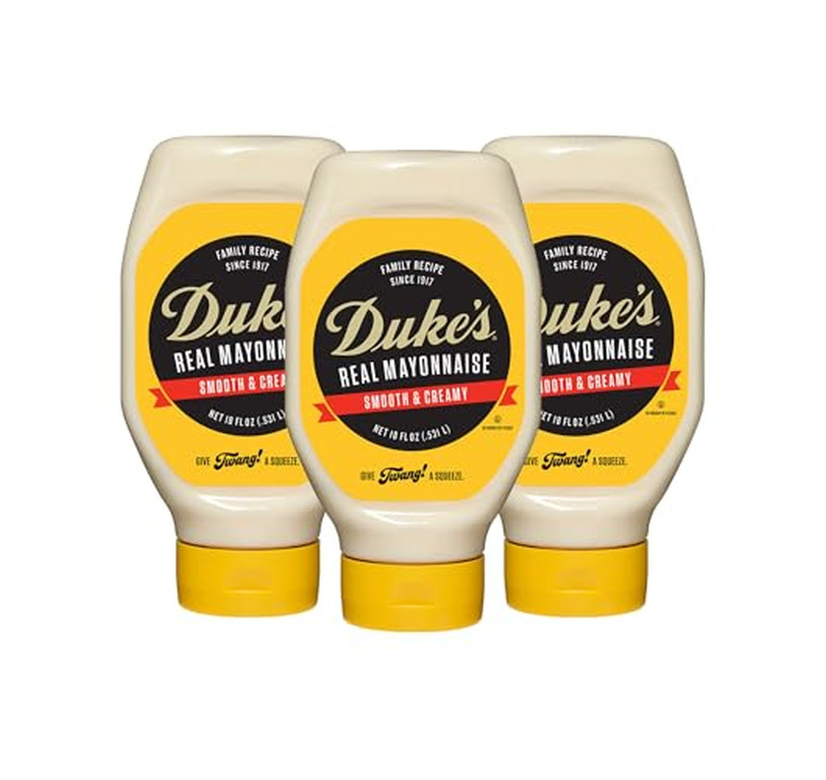 3 Pack Duke's Real Mayonnaise Squeeze Bottles 18 Ounce
