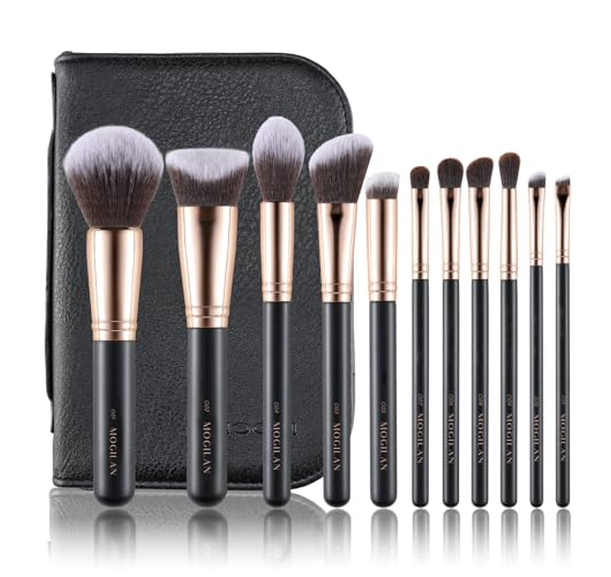 11 Piece Synthetic Makeup Brush Set with Case