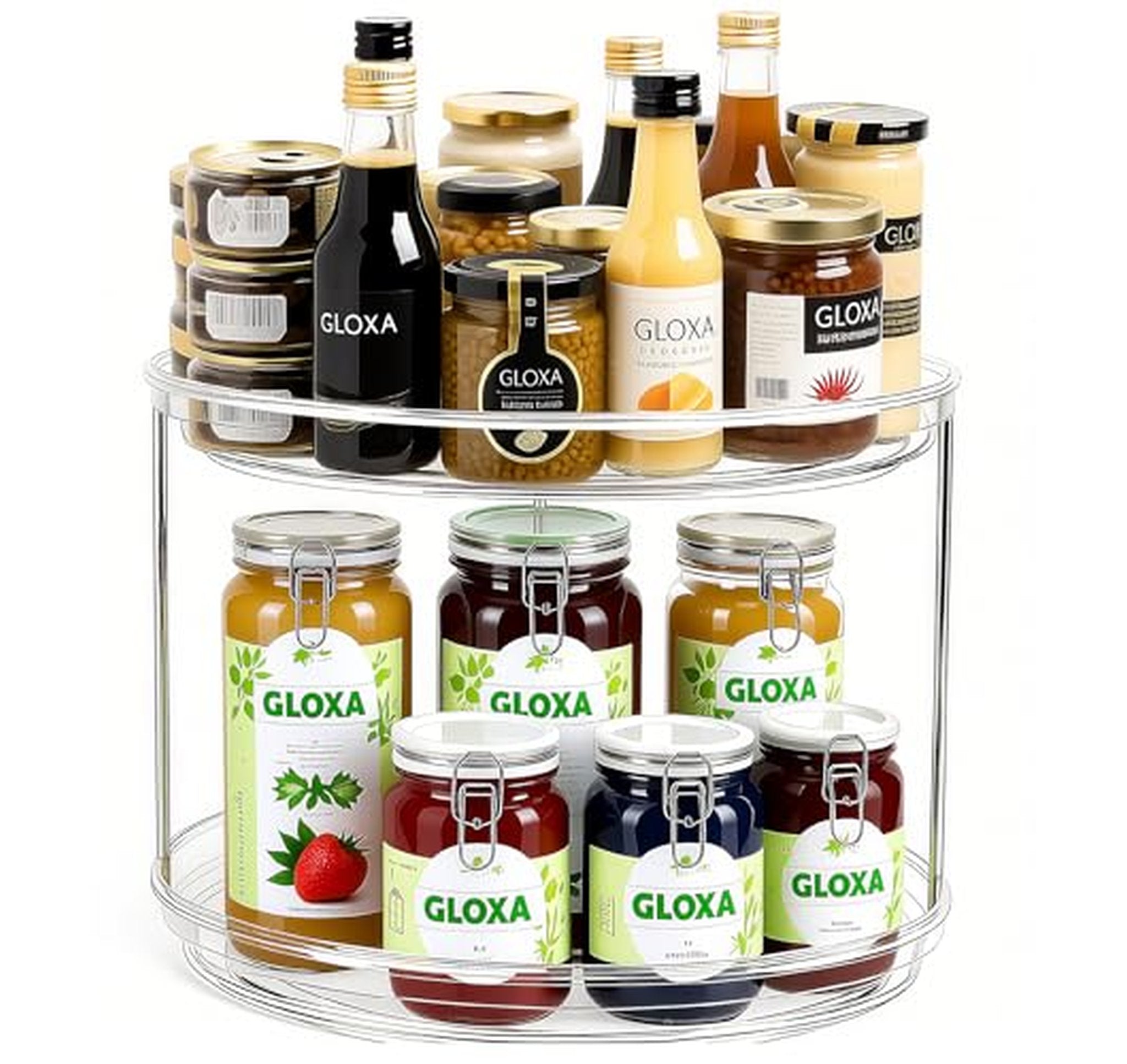 2 Tier Rotating Lazy Susan Spice Rack Organizer
