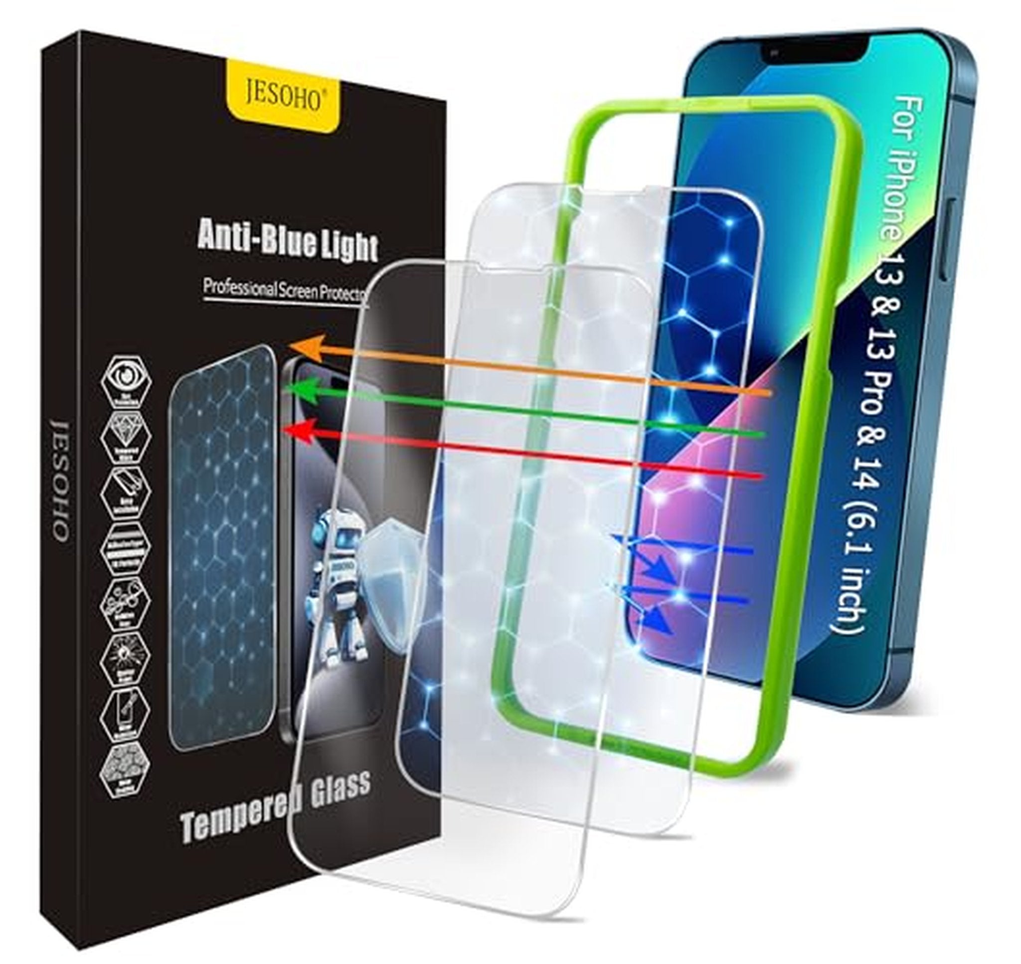 2 Pack Blue Light Tempered Glass Screen Protectors