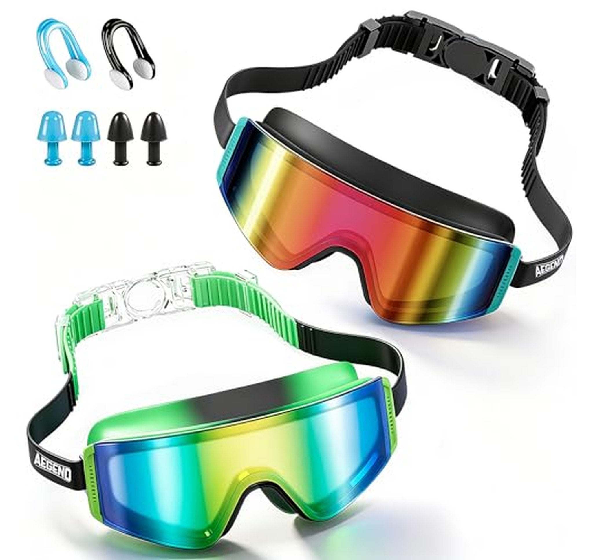 2 Pack Kids Anti-Fog UV Protection Swim Goggles