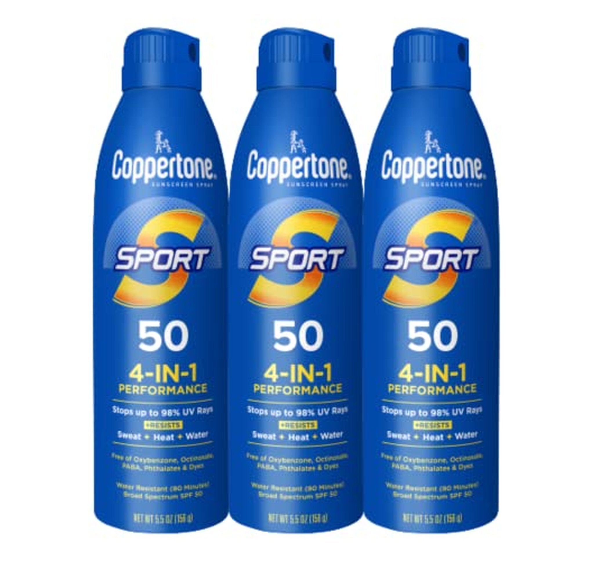 3 Pack Coppertone Sport SPF 50 Sunscreen Spray
