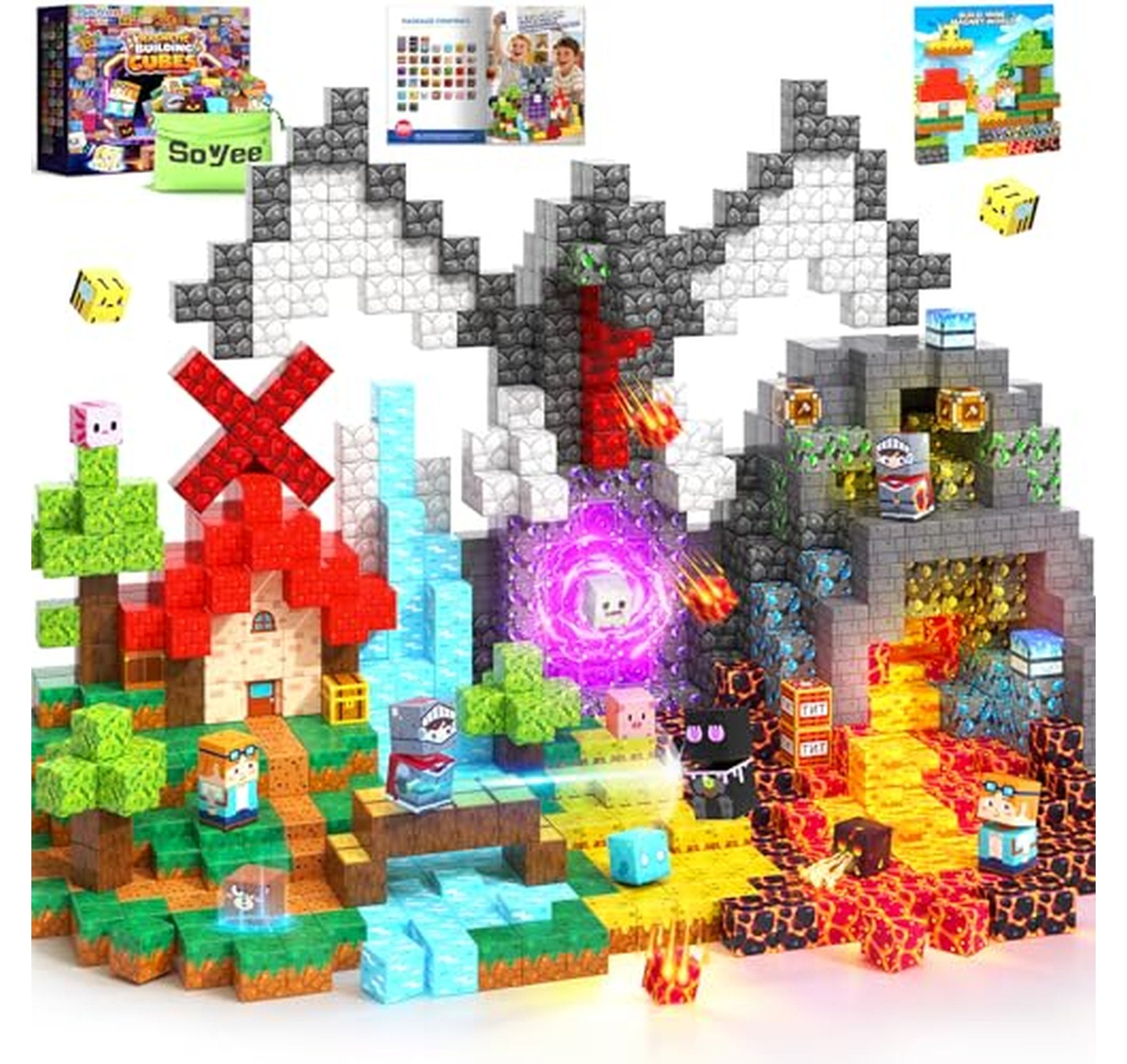 200 Piece Magnetic Building Blocks STEM Toy Set