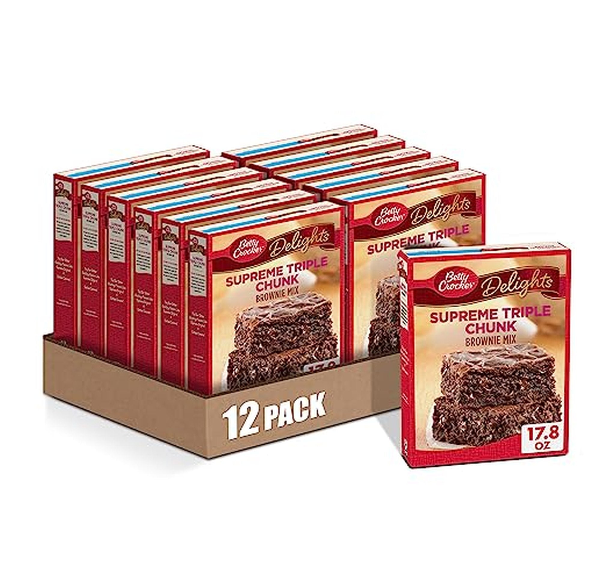 12 Pack Betty Crocker Triple Chunk Brownie Mix 17.8oz (OU-D)