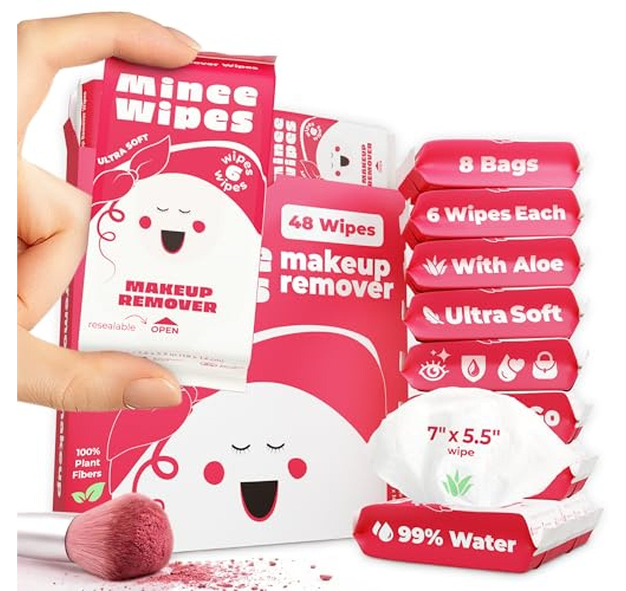 8 Pack Travel Makeup Remover Wipes, 384 Count
