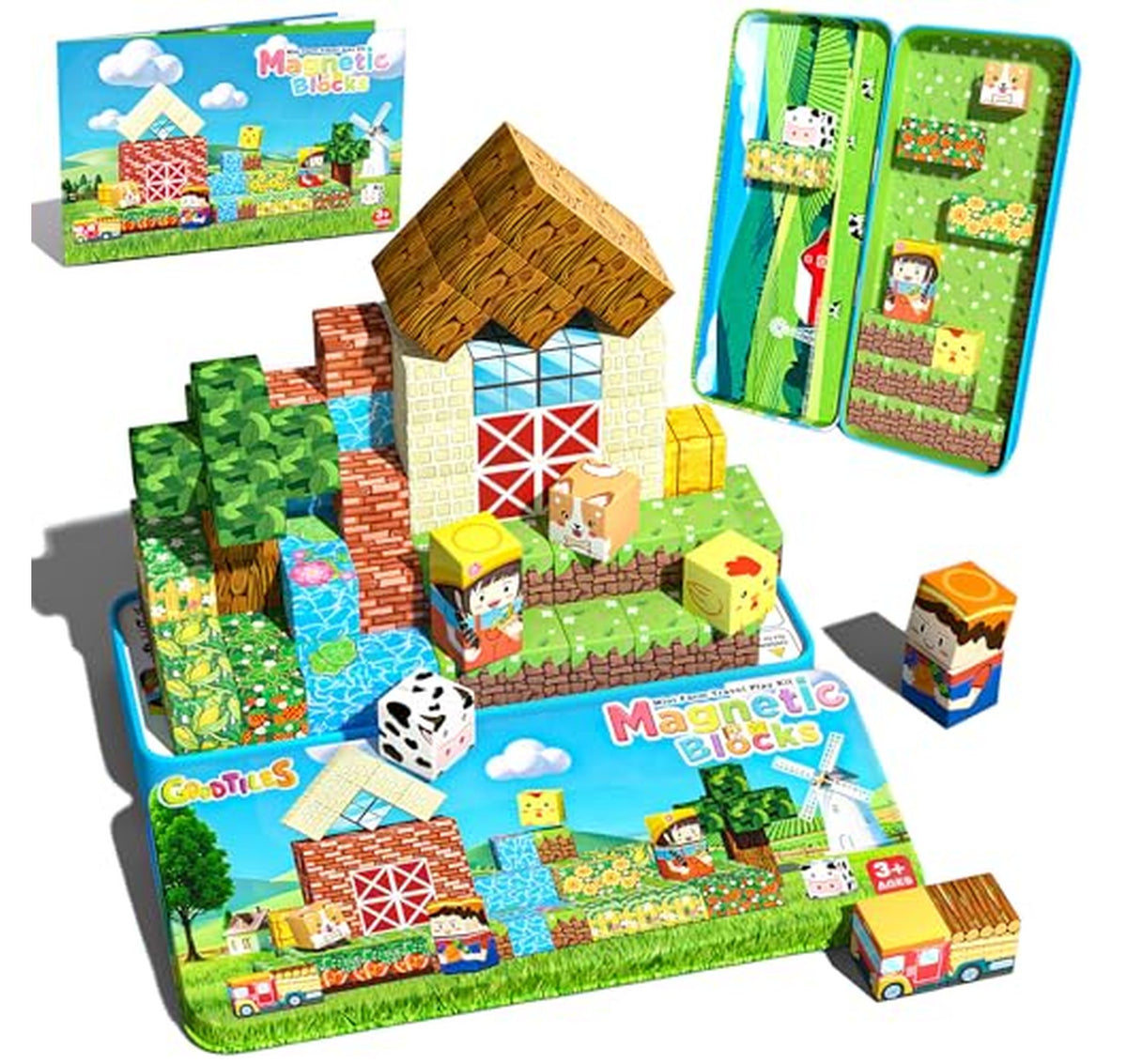 Magnetic STEM Montessori Building Block Cubes Set