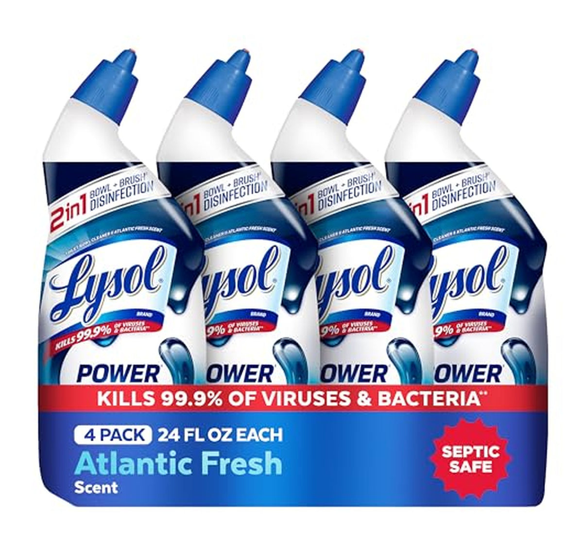 4 Pack Lysol Power Toilet Bowl Cleaner Gel
