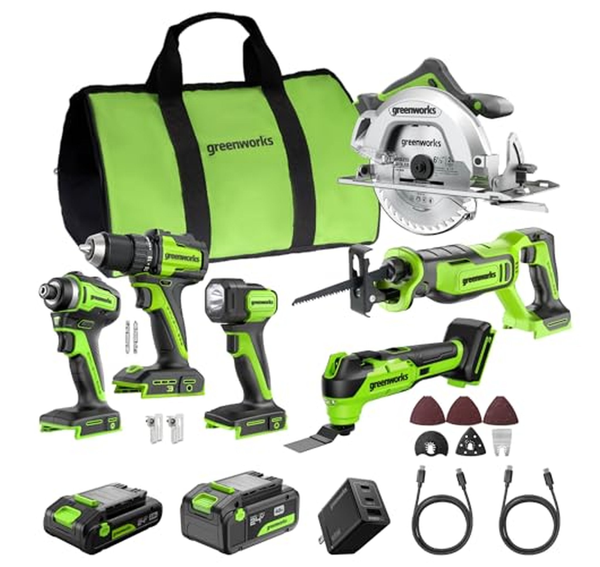 Greenworks 24V Cordless 6-Tool Power Tool Combo Kit